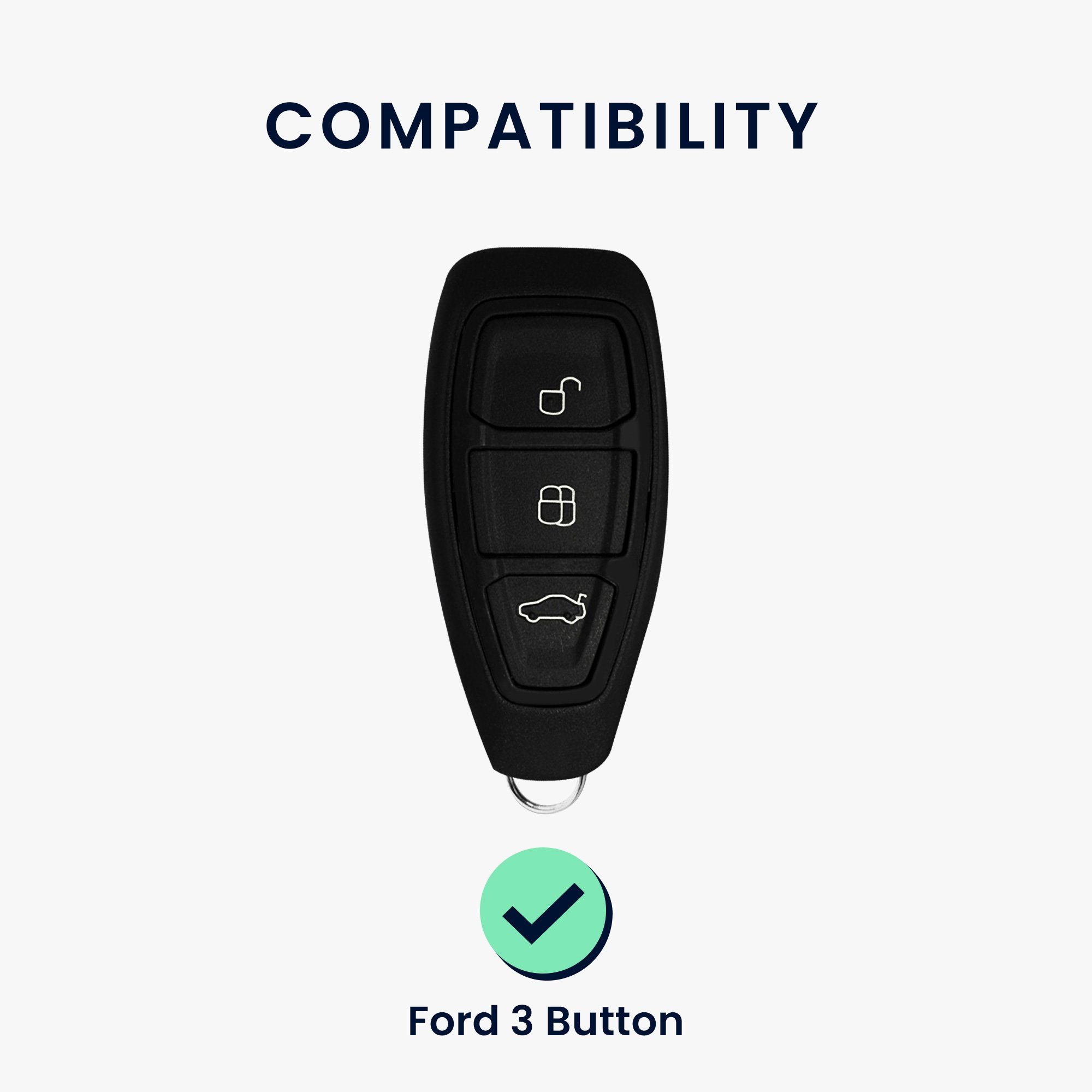 kwmobile Schlüsseltasche Case Schlüsselhülle Hülle Schlüssel Ford, Autoschlüssel für Dunkelgrün Cover Silikon