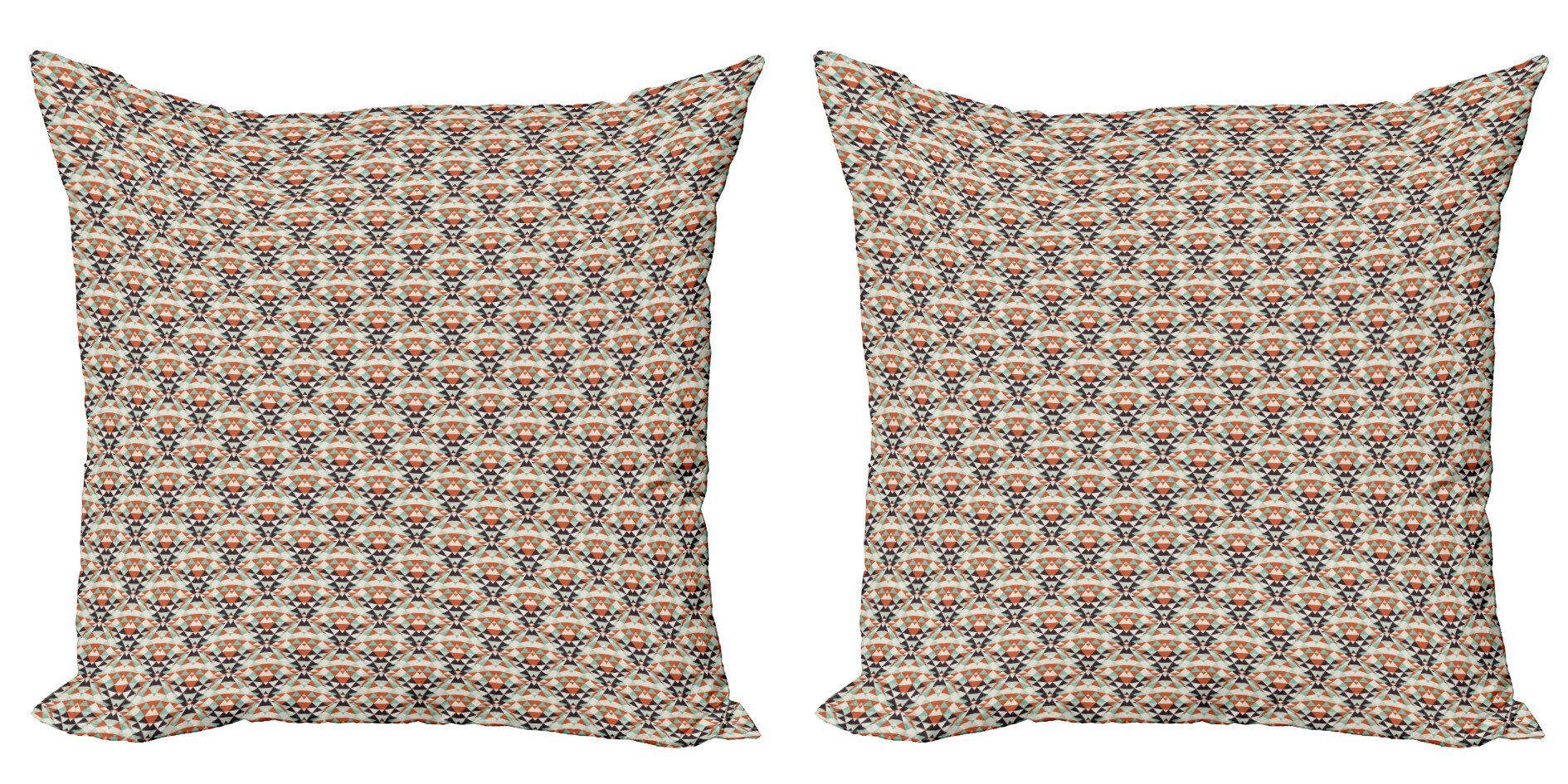 Kissenbezüge Modern Accent Doppelseitiger Digitaldruck, Abakuhaus (2 Stück), Retro Triangles Mosaik Illusion