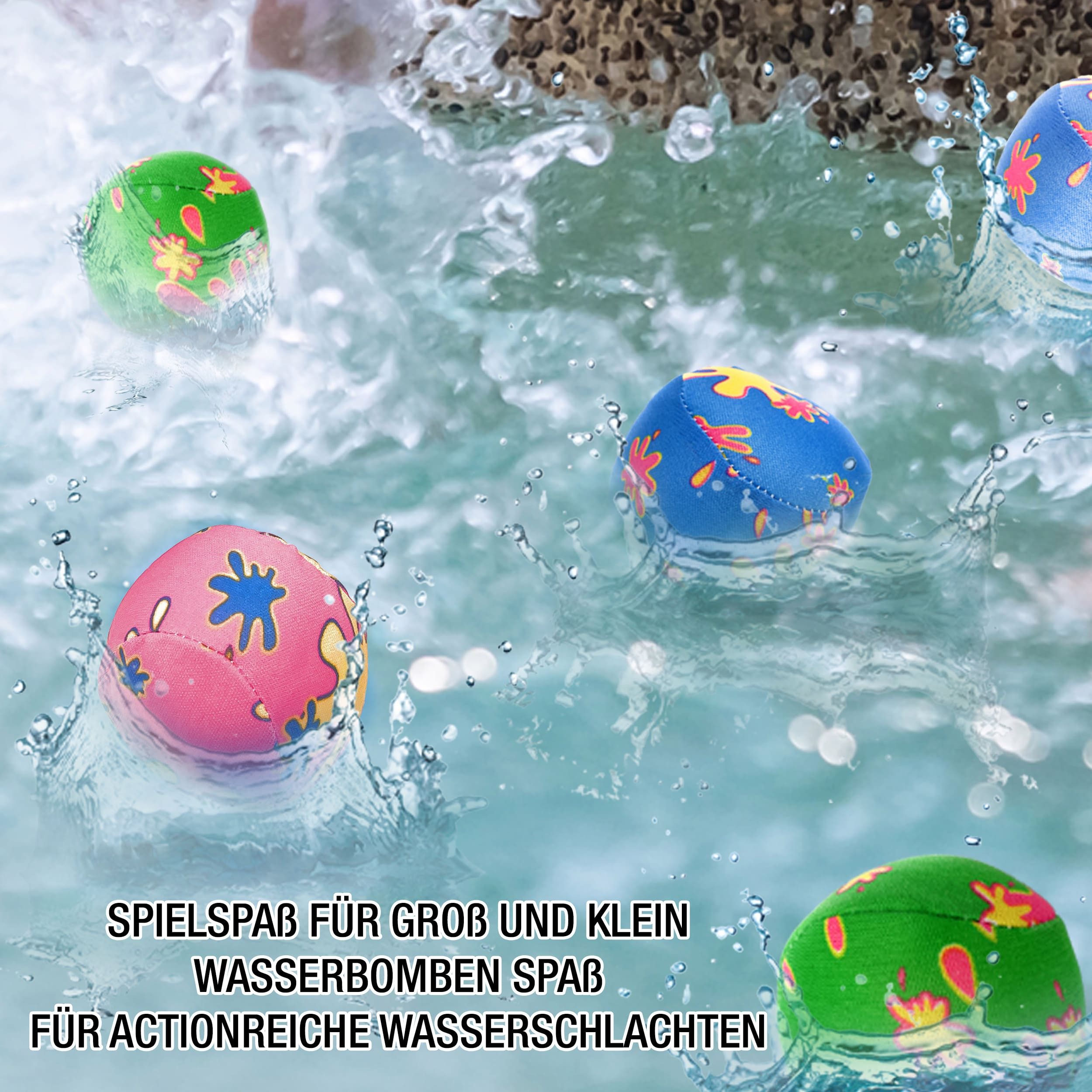 AMLI Wasserball Wasserbälle Soft 7er Set in drei Größen (7-St), Wasserbomben Bälle Set Wiederverwendbare Wasserballons Ball