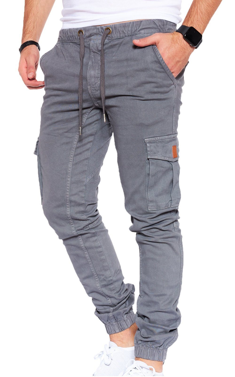 Styleko Chinohose Slim fit Cargohose Herren günstig online kaufen