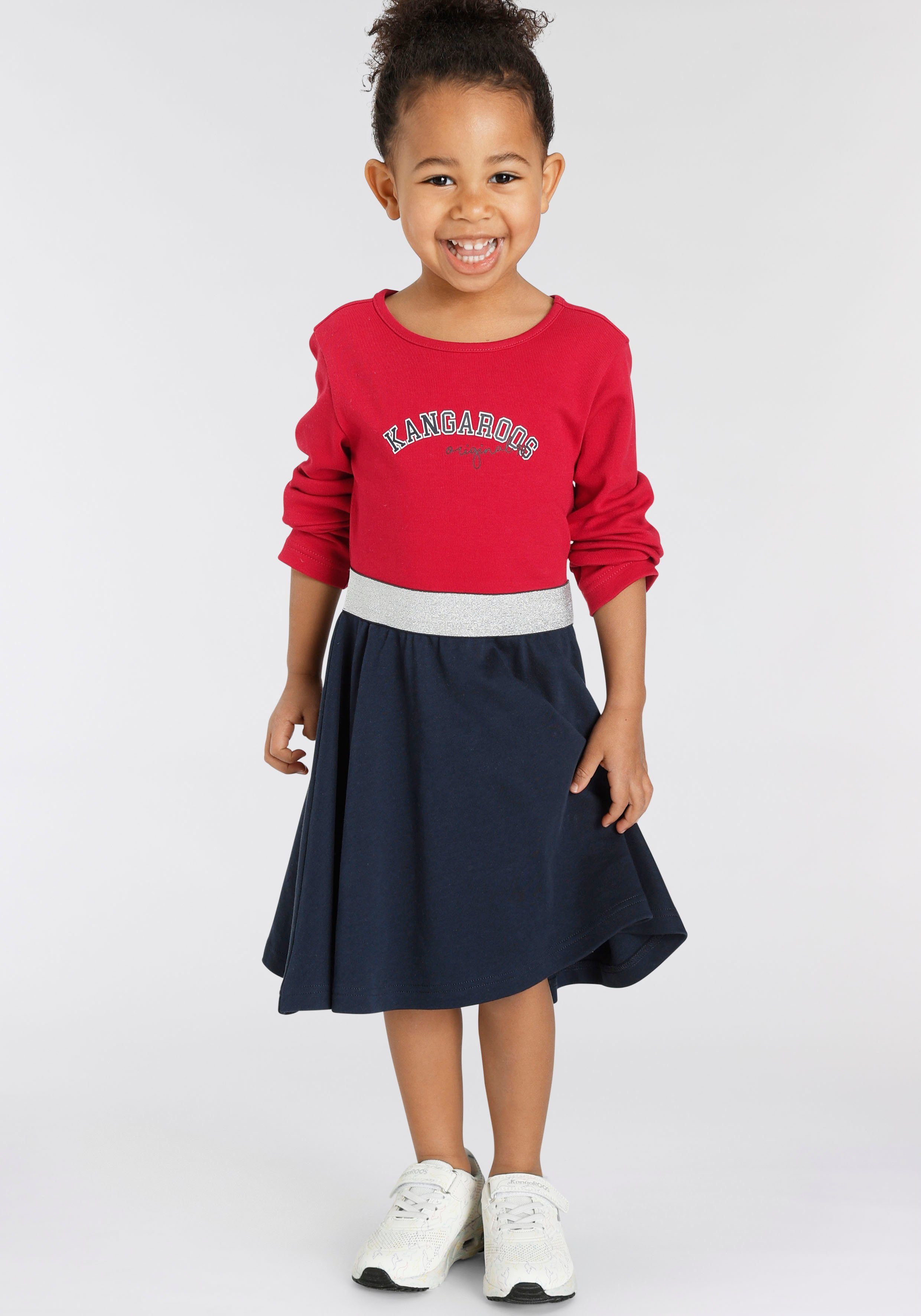 Kleine Jerseykleid mit Glitzerband elastischem KangaROOS Mädchen