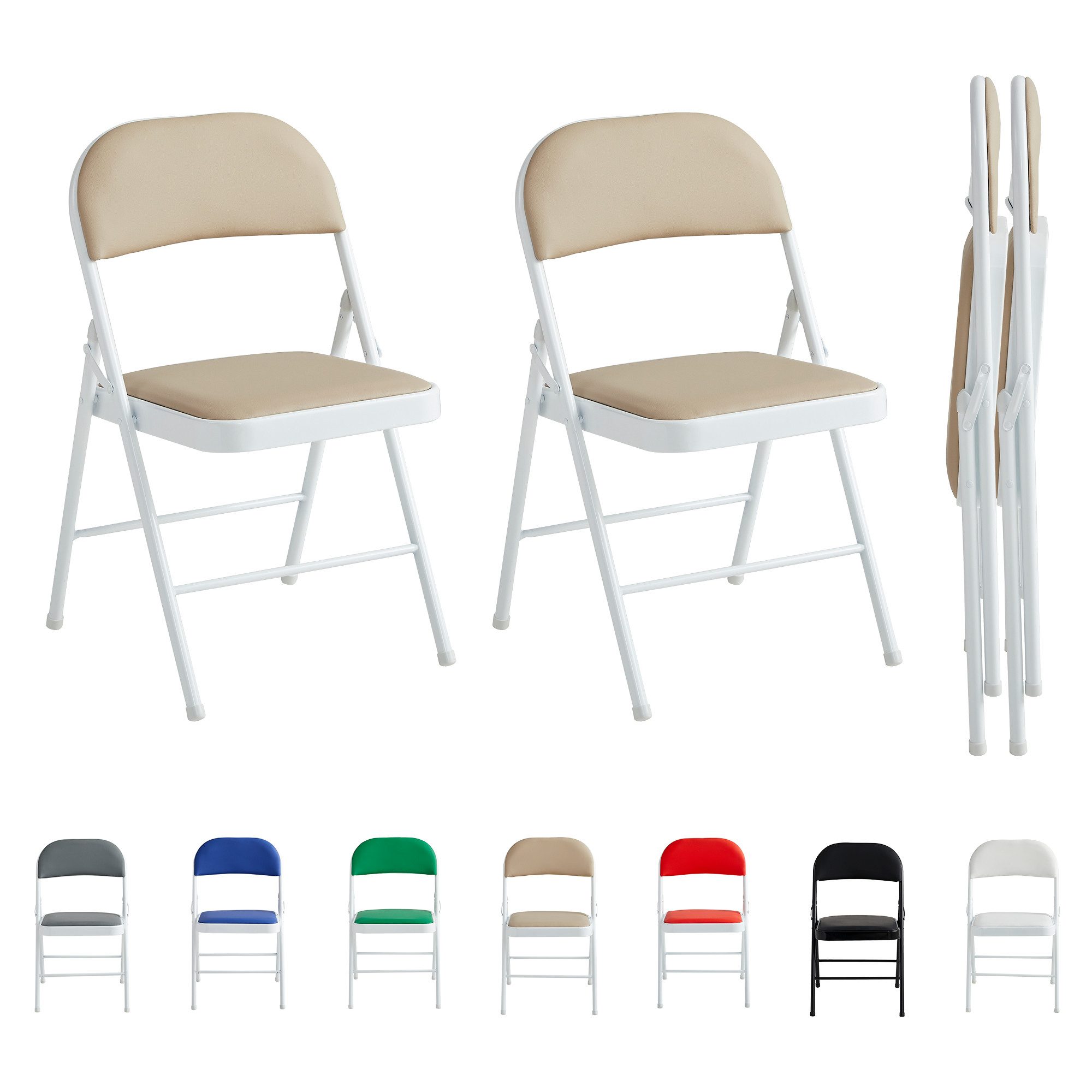 MCC direct Klappstuhl Kunstleder Klappstuhl gepolstert im 1er, 2er, 4er und 6er Set (2 St)