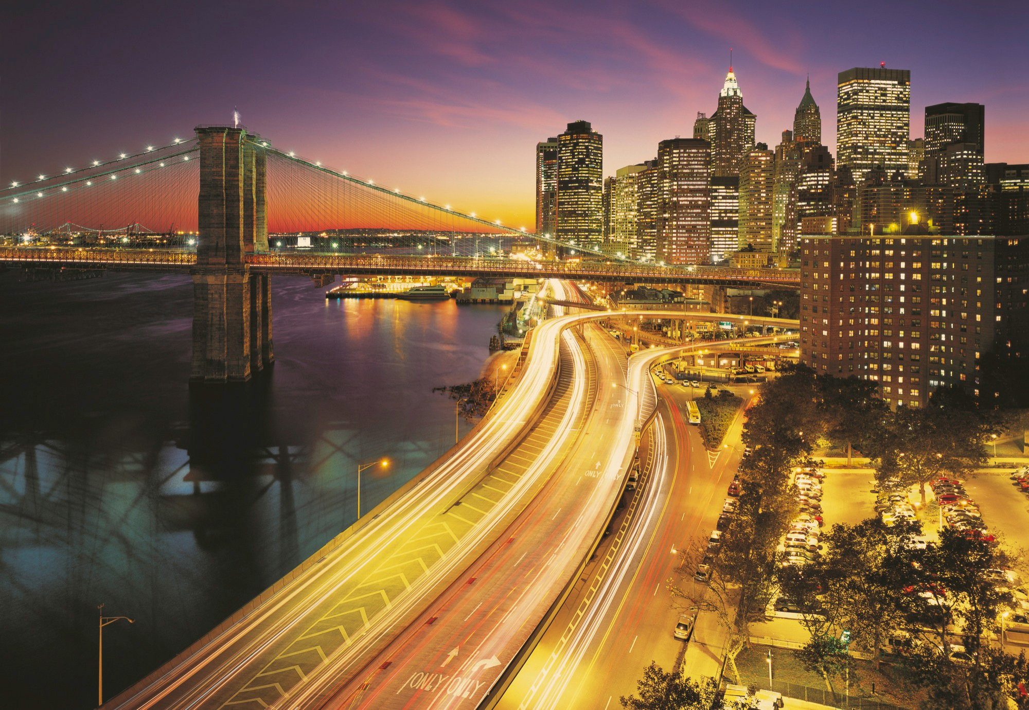 Komar Fototapete NYC Lights, 368x254 cm (Breite x Höhe), inklusive Kleister
