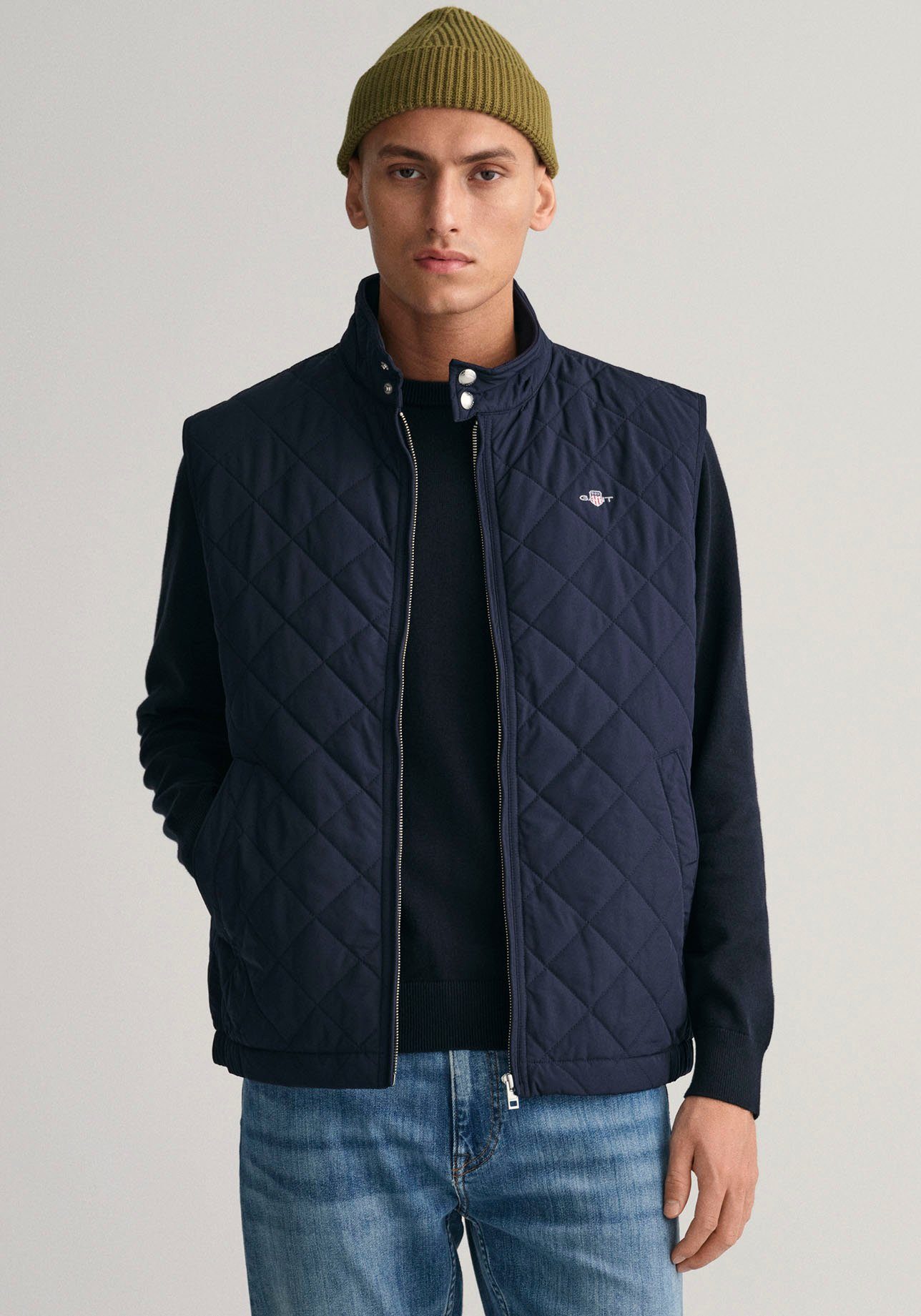 VEST WINDCHEATER blue recyceltem mit Polyester Steppweste Gant Wattierung QUILTED Evening aus