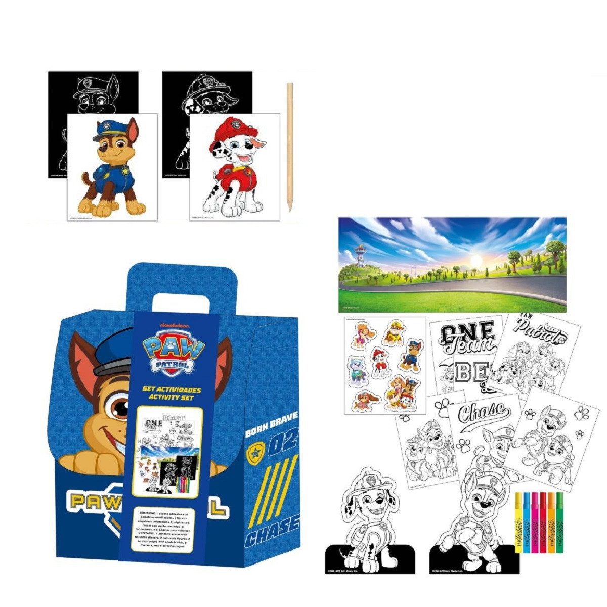 PAW PATROL Kreativset Ausmalset für Kinder Rucksack Geschenkartikel, Mehrere Malutensilien enthalten
