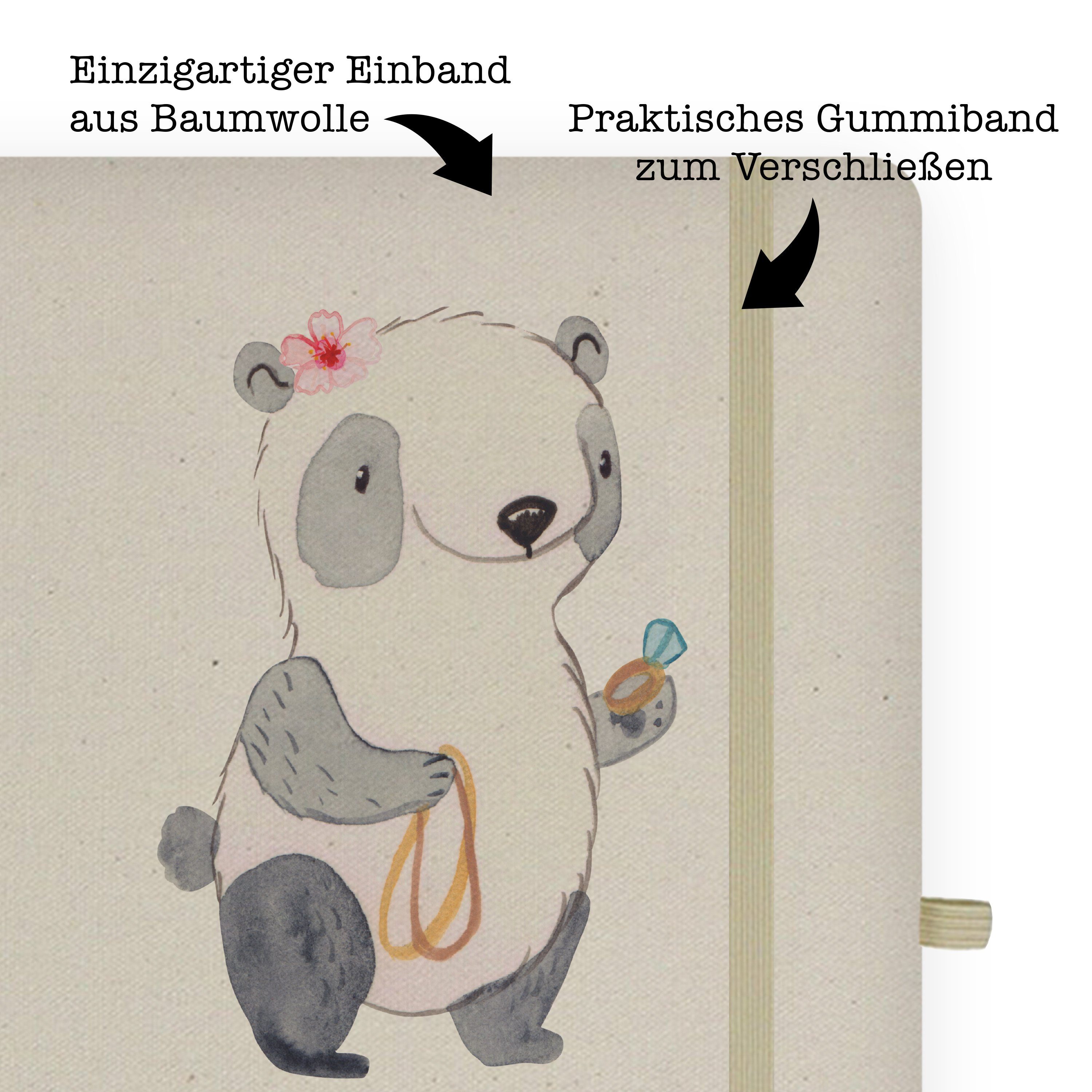 & Transparent Mrs. - Eröffn Geschenk, - Notizbuch Eintragebuch, Herz & Panda Mr. Panda mit Goldschmiedin Mrs. Mr.