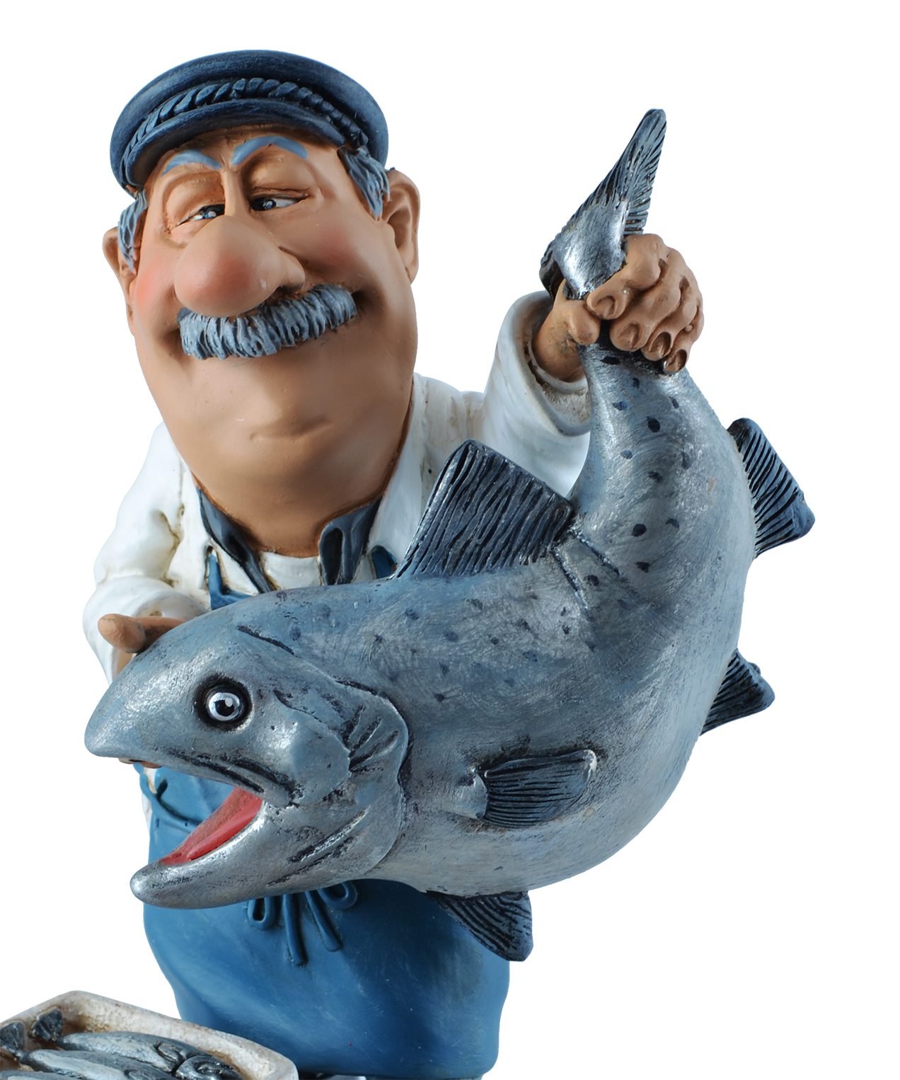 Vogler direct Gmbh Dekofigur Life, 11x8x16cm von nicht Funny Hand bemalt, hier LxBxH: "Wer Fischhändler zugreift..."