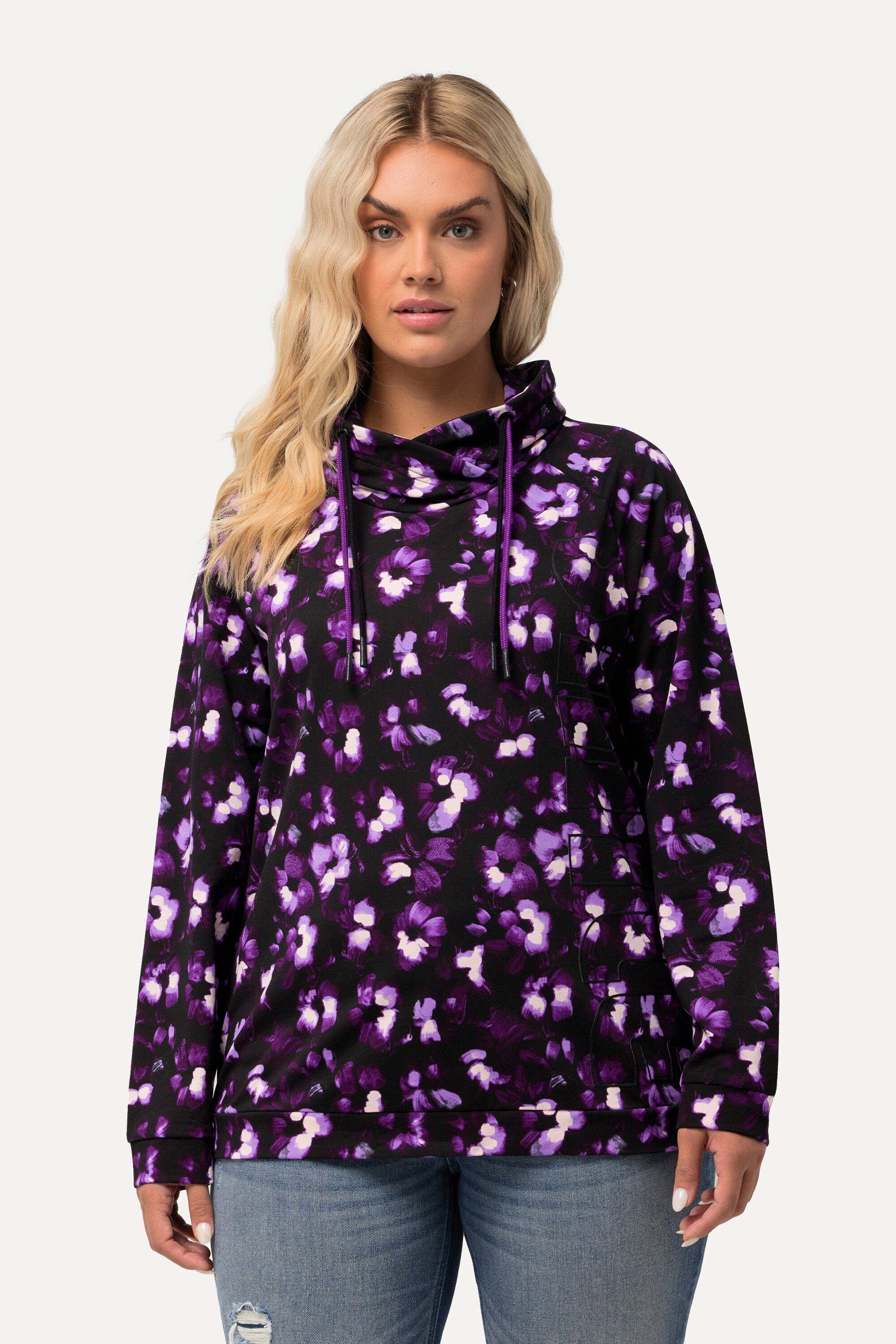 Ulla Popken Sweatshirt Sweatshirt Blüten Stehkragen günstig online kaufen