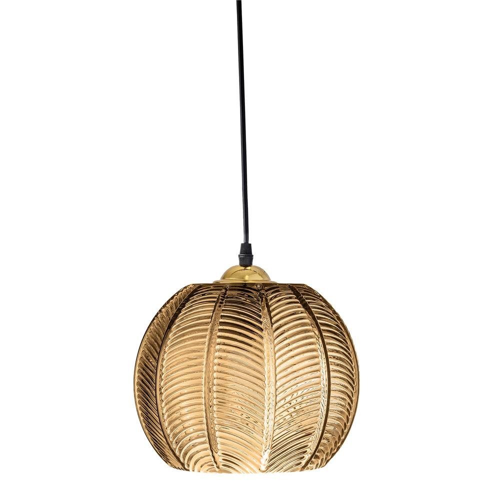 Bloomingville Hängeleuchte Adar Pendellampe, ohne Leuchtmittel, Braun Ø22cm Glas Pendelleuchte Hängelampe Hängeleuchte