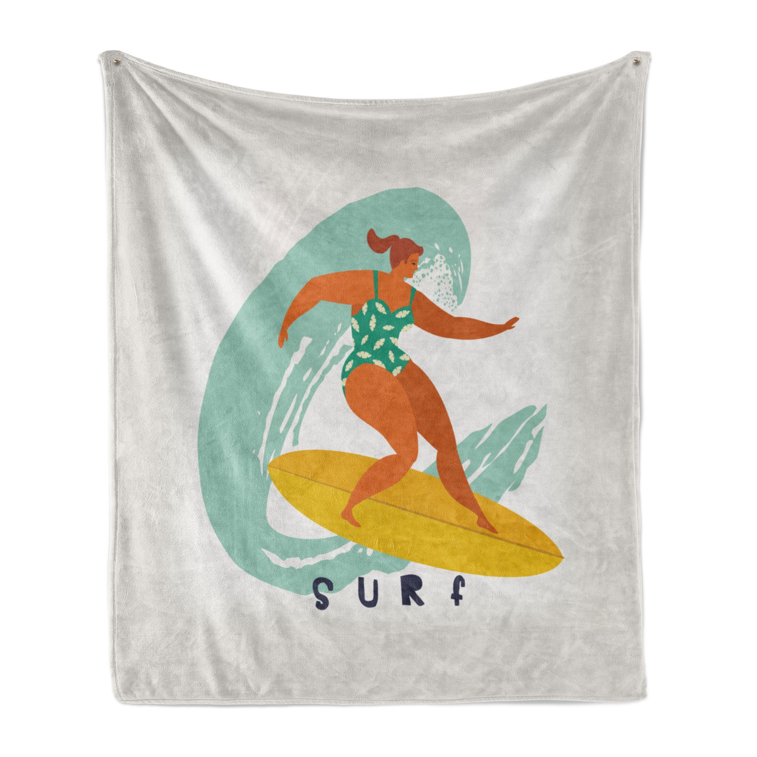 Wohndecke Gemütlicher Plüsch Kunst für der auf Frauen-Surfer Abakuhaus, Innen- Welle den Welle Außenbereich, und