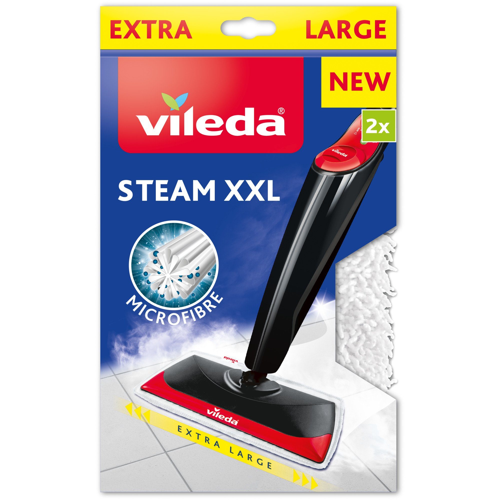 Vileda Staubwischer Vileda Ersatzbezug für Steam XXL, Wischbezug, (2