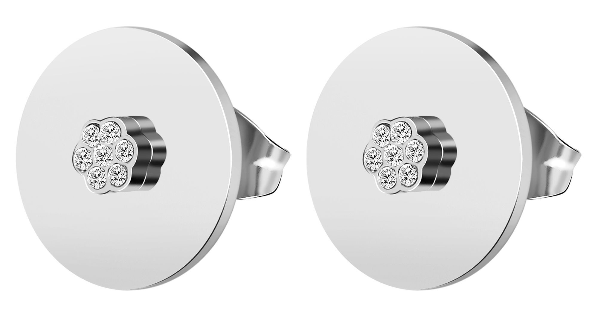 Paar Ohrhänger Ohrringe – Ohrstecker aus Edelstahl mit Strass Steinchen