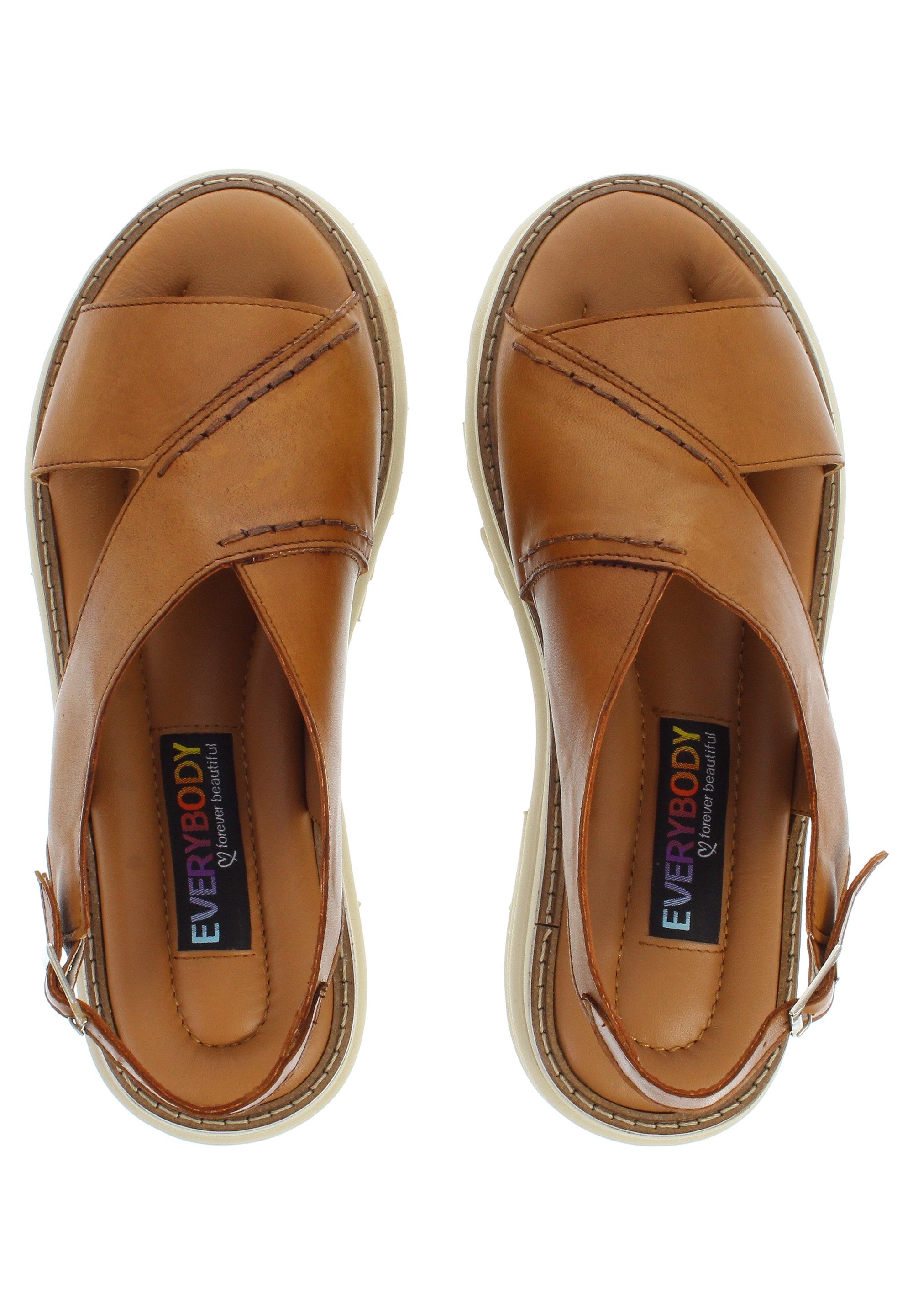 Everybody CAROTA - Plateausandalette mit breiten Lederriemen Pantolette