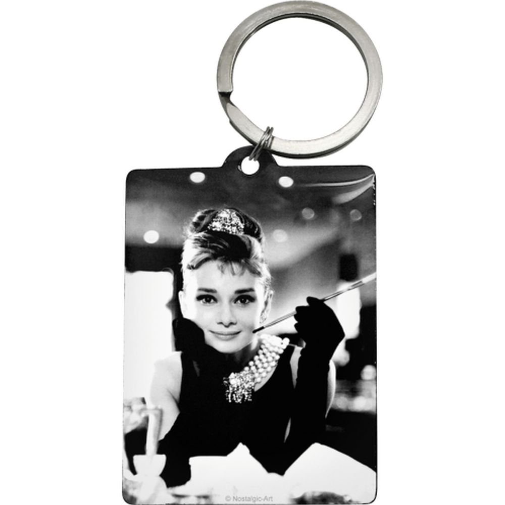Schlüsselanhänger mit Gravur Edelstahl Schlüsselanhänger Eckig - Audrey Hepburn