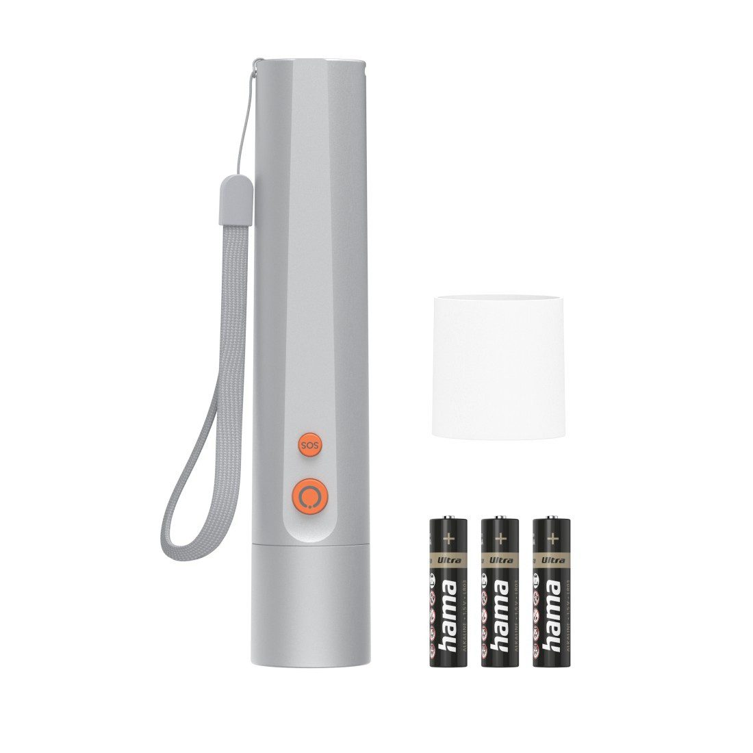 Hama LED Taschenlampe LED-Taschenlampe, Batterie, Aluminium, 4 Modi + SOS, stromsparend, robust