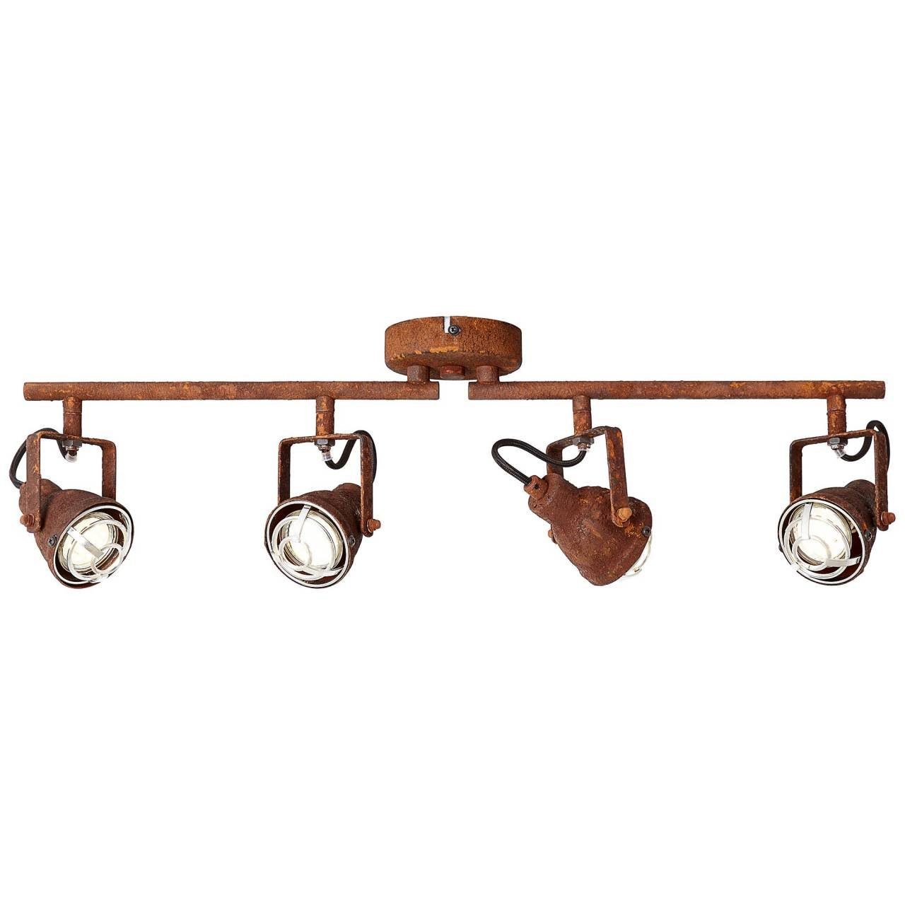 rostfarbend Deckenleuchte GU10, Spotrohr Bente Lampe 4flg 4x PAR51, Brilliant Bente, 4W, geeignet f