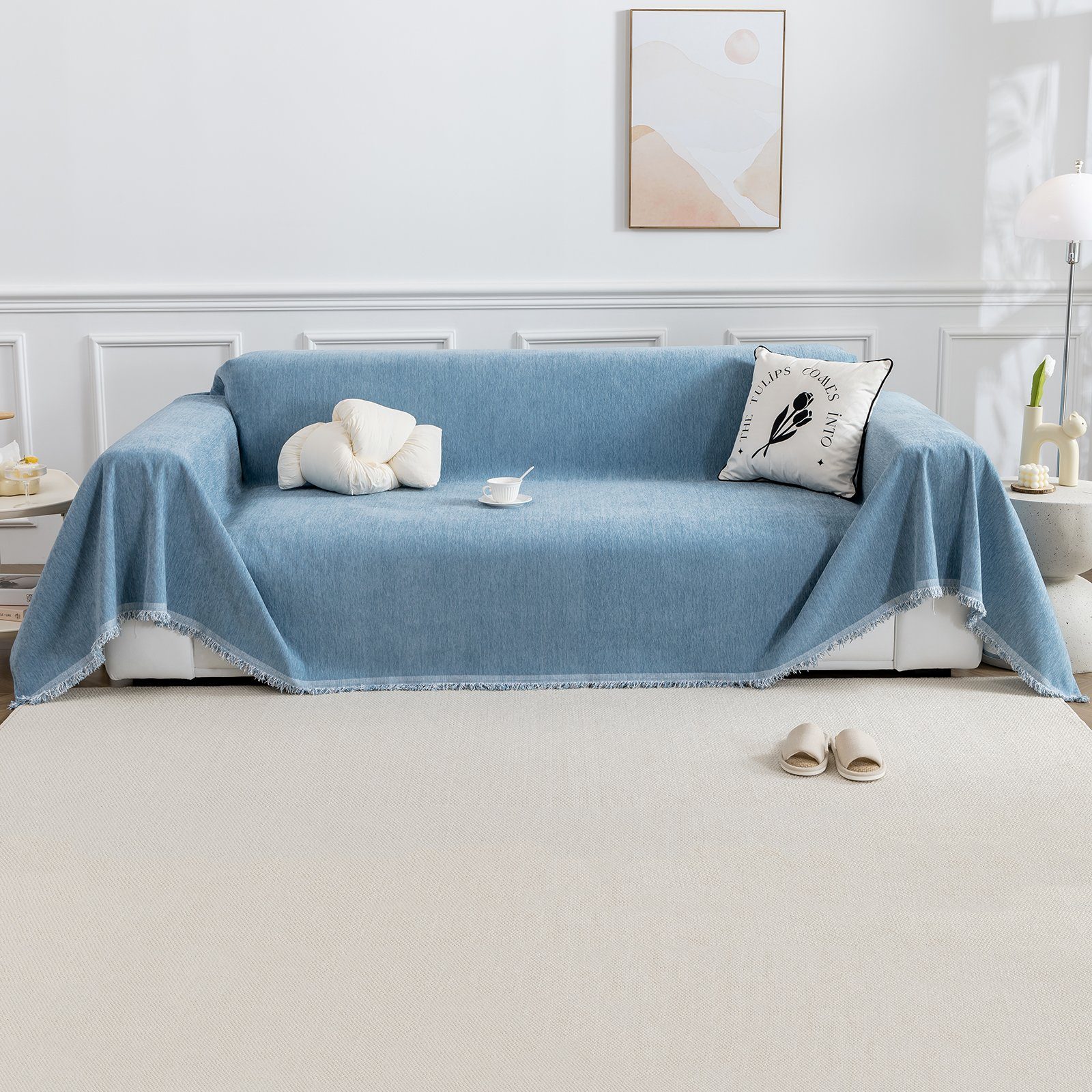 180×180;180×260;180×340 B×L: Rosnek, weich Blau Wohnzimmer für Bett, Chenille, warm, Sofas Sofahusse