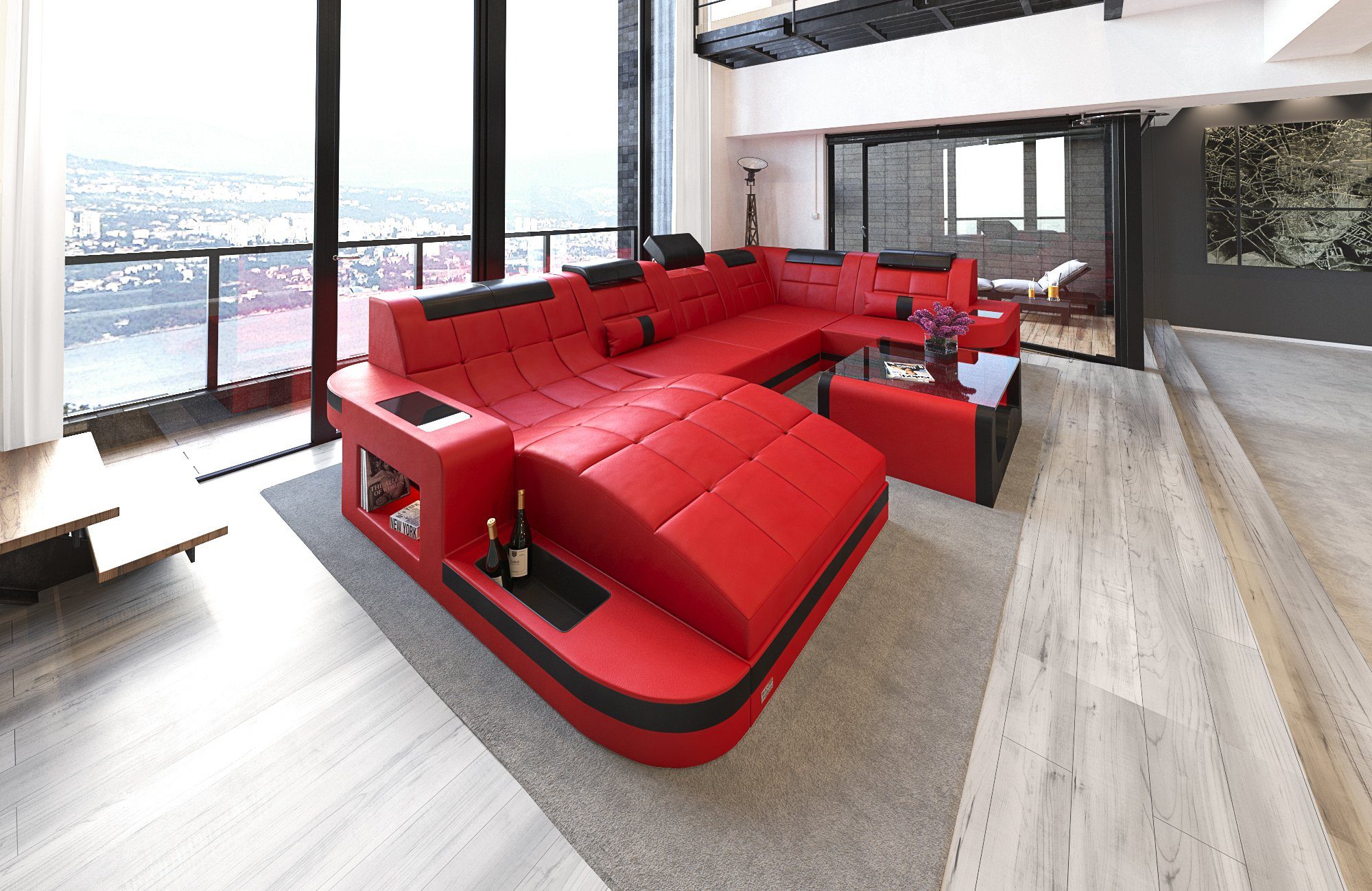 Sofa Dreams Wohnlandschaft Leder Ledercouch Sofa günstig online kaufen