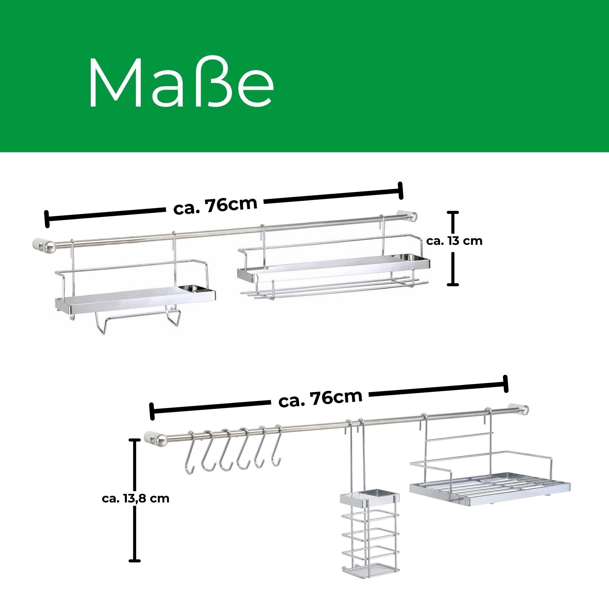 Novaliv Küchenorganizer-Set -, (1-tlg), Küchenleisten-Set (16-teilig)