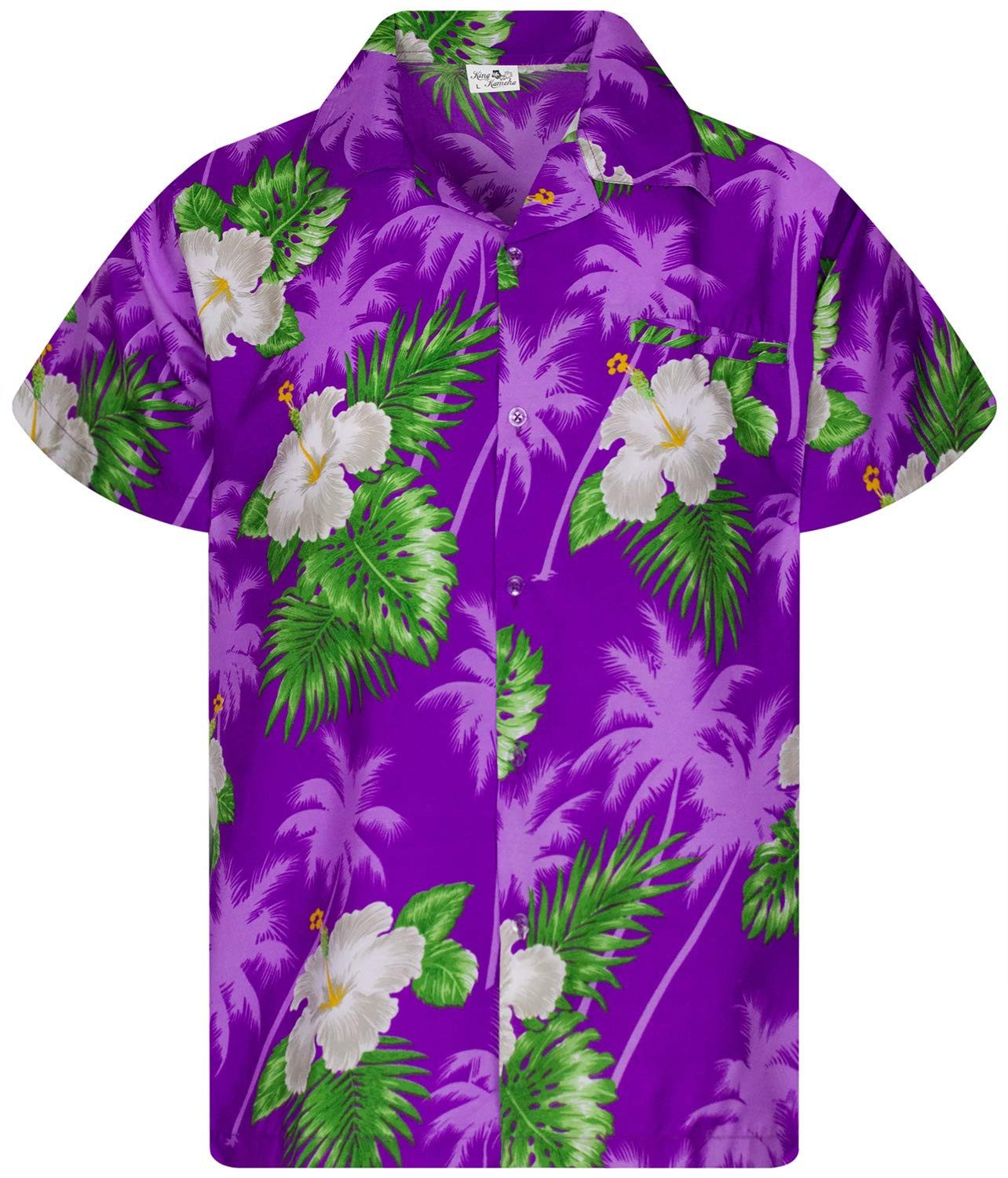 King Kameha Hawaiihemd Small Flower Kids Funky Hawaii-Hemd Kinder Kurzarm Front-Tasche
