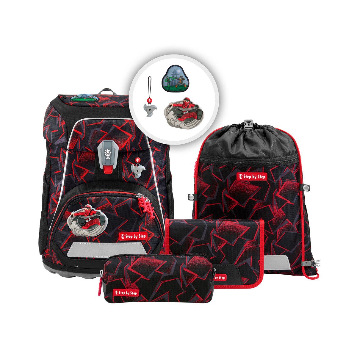 Schulranzen Schulranzen-Set FIT Ninja Yuma, 5-teilig