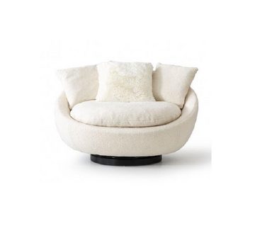 JVmoebel Sessel Sessel Polyester für wohnzimmer Holz Textil Weiß Modern jvmoebel