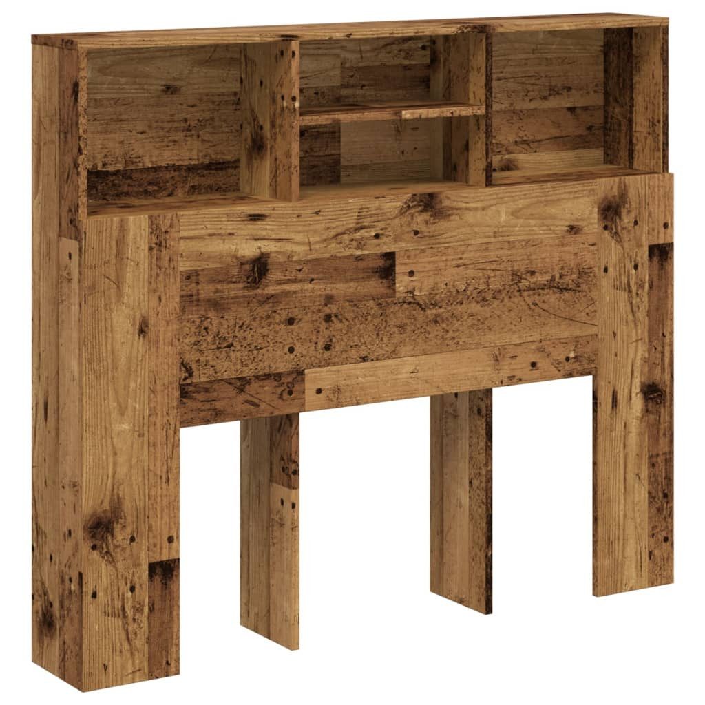 Kopfteil Bett-Kopfteil mit Ablagen Altholz-Optik 120x19x103,5 cm