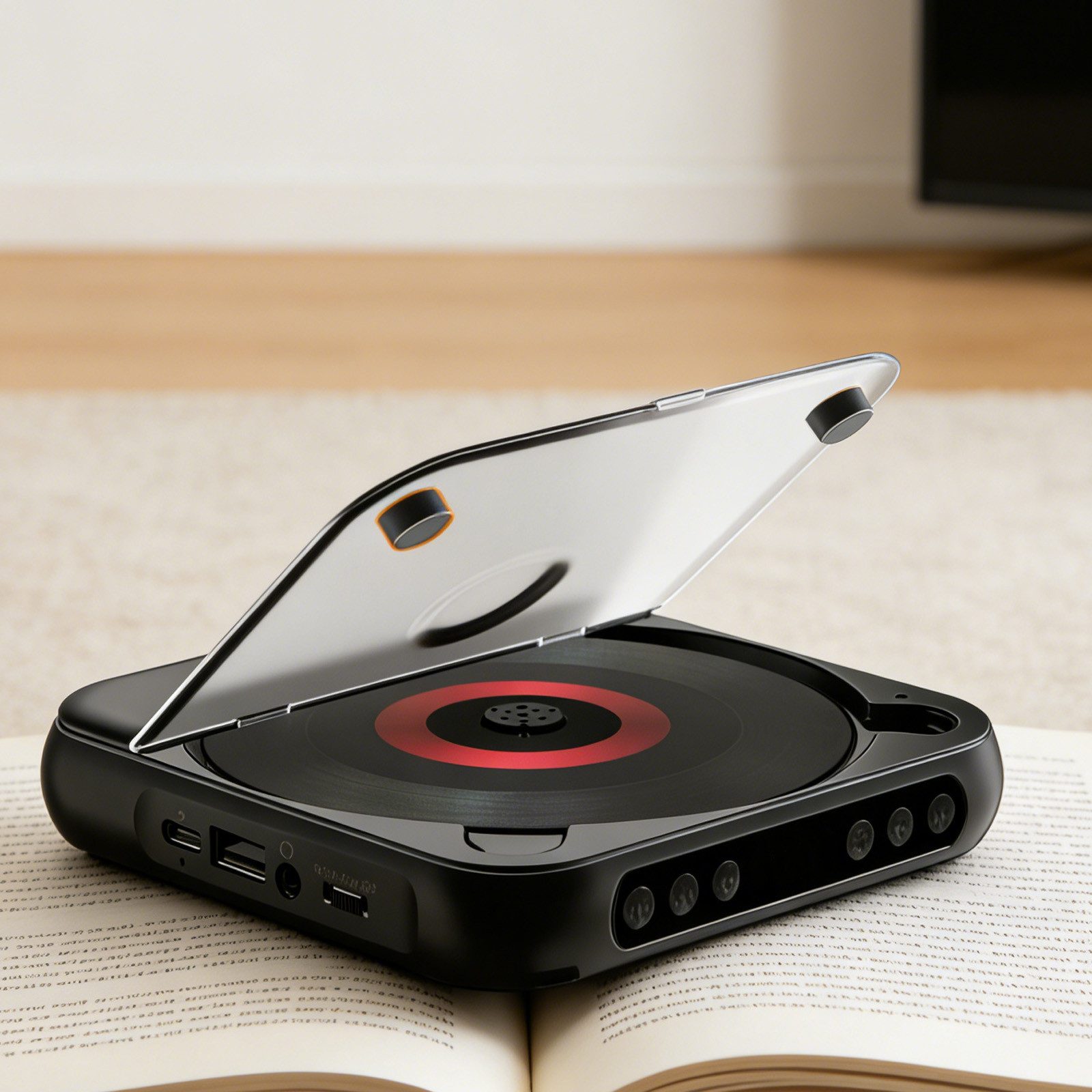 REDOM Tragbarer CD-Player mit Bluetooth mobiler Musikplayer CD-Player (kompatibel mit MP3-Dateien und verschiedenen CD-Formaten, mit Typ-C-Ladeanschluss CD- und USB-Wiedergabe)