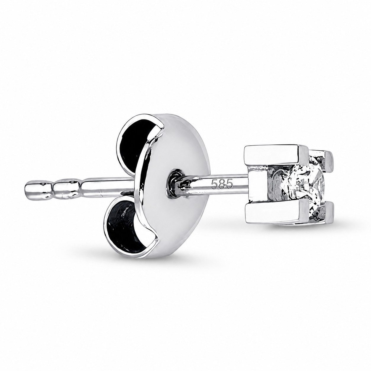 EinStein Diamant Single-Ohrstecker Herren Diamant Solitär EinStein Ohrstecker 14 Karat Weißgold