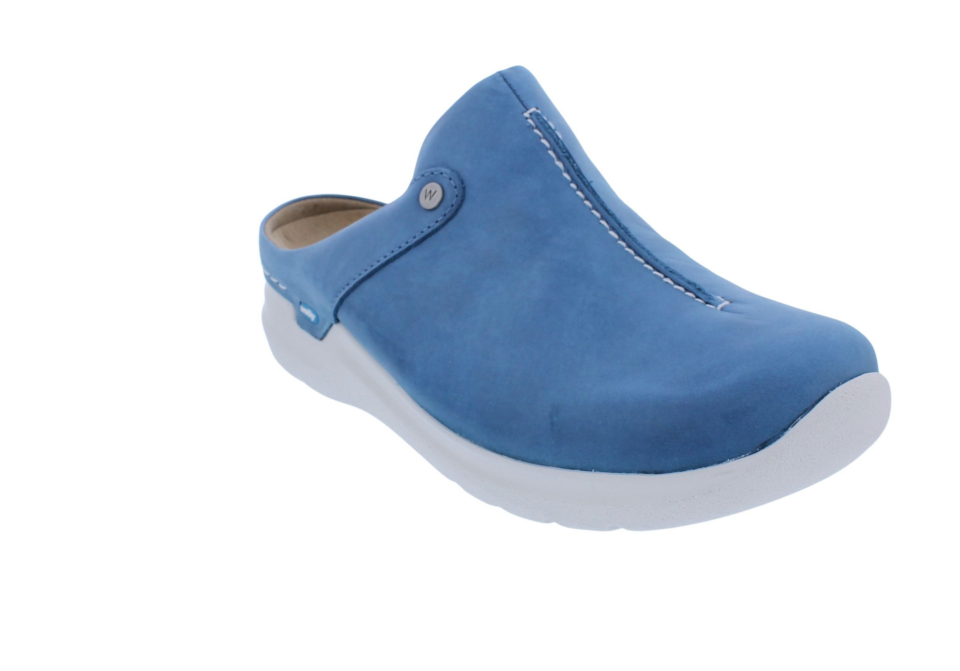WOLKY Wolky Clog Holland DB 0662536-804, Nubukleder, Blau, Fußbett zum Wechs Clog