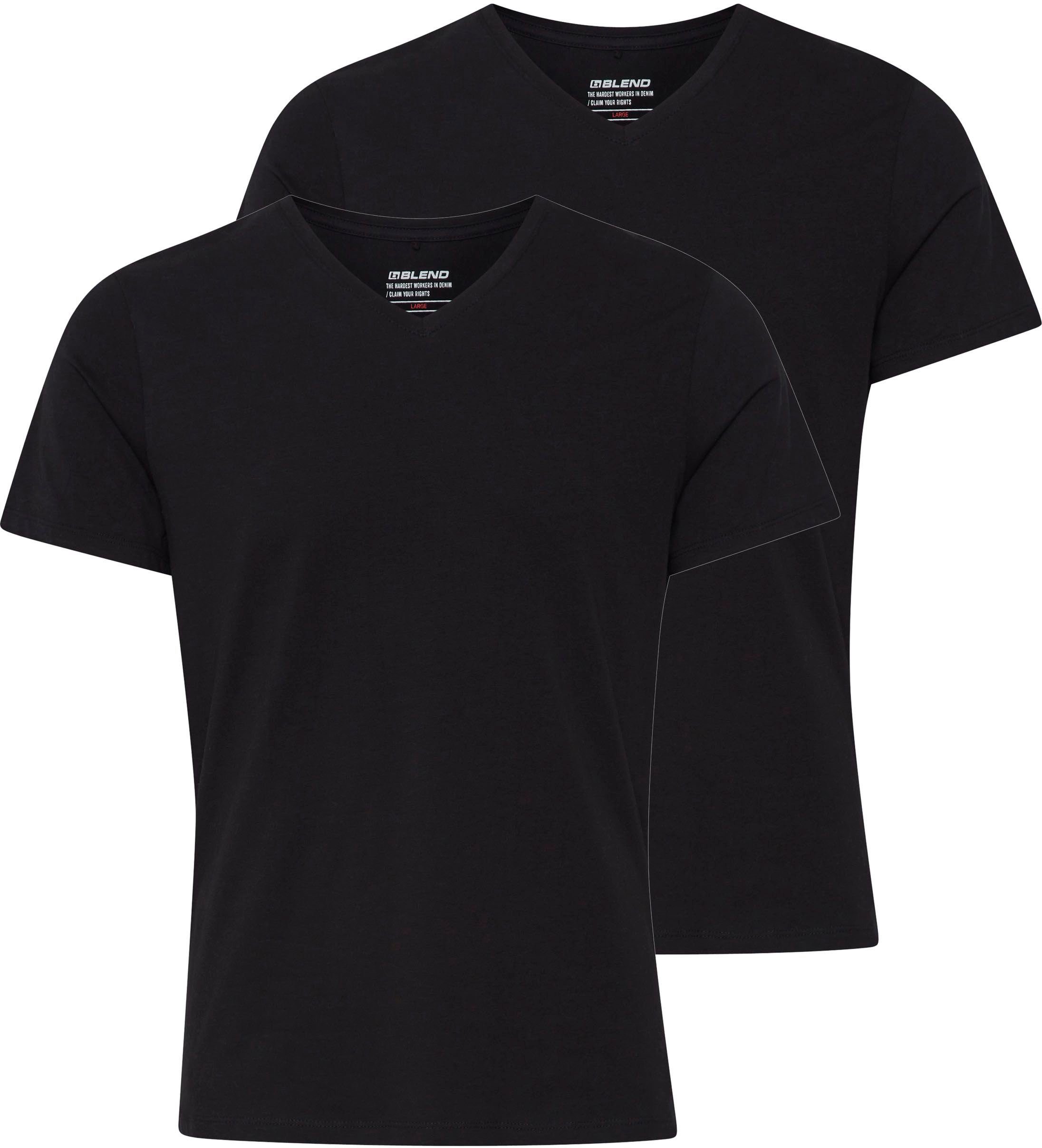 (Packung, 2er-Pack) BLACK T-Shirt 2-tlg., Blend