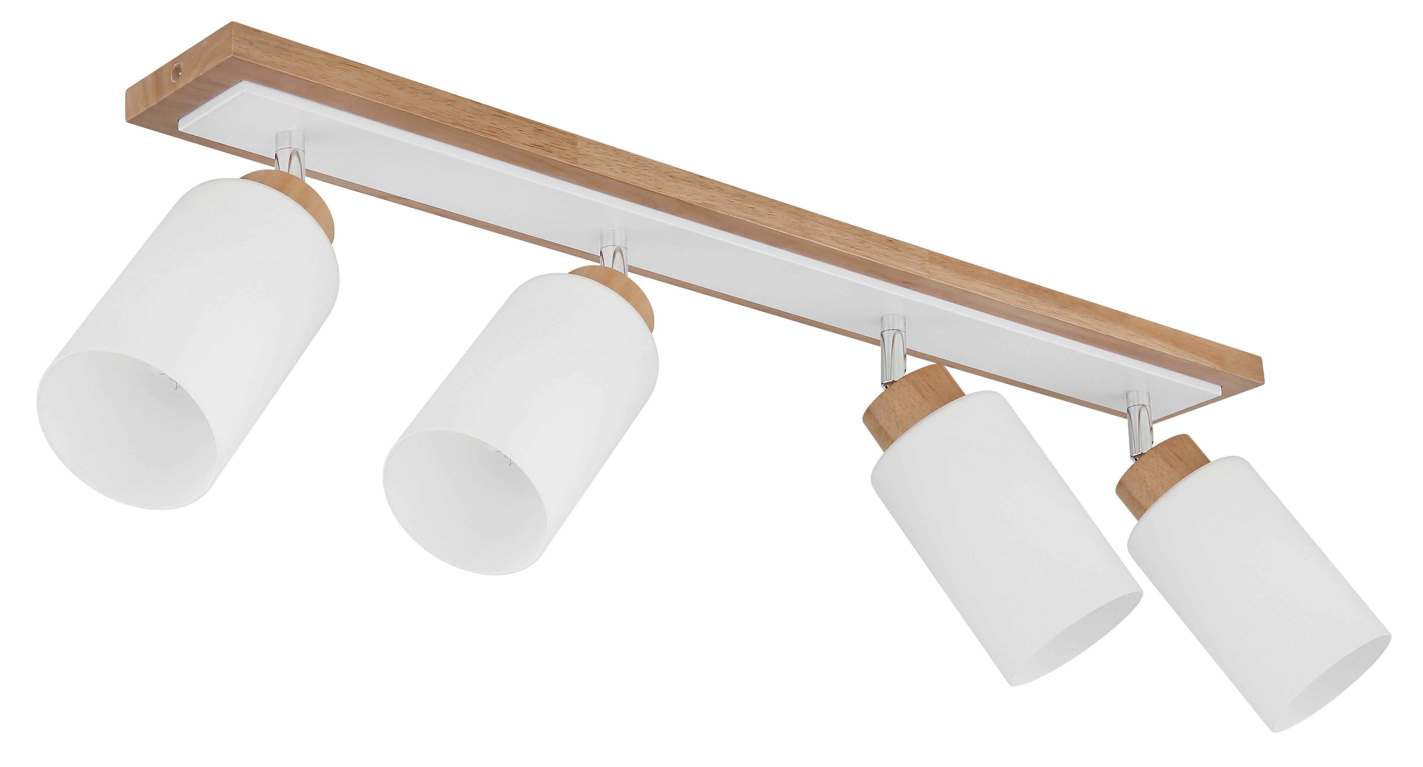 GLOBO LIGHTING Deckenstrahler ROWENA, ohne Leuchtmittel, Flexibler Strahler, drehbar, Holz & Metall, klassisch modern