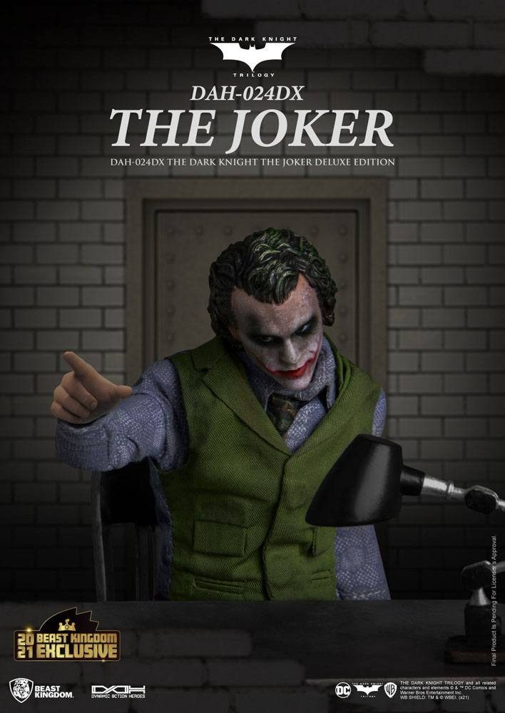 Beast Kingdom Toys Actionfigur Batman The Dark Knight 1/9 The Joker Deluxe Version 21 cm