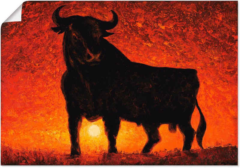 Artland Wandbild Andalusischer Stier, Wildtiere (1 St), als Alubild, Leinwandbild, Wandaufkleber oder Poster in versch. Größen