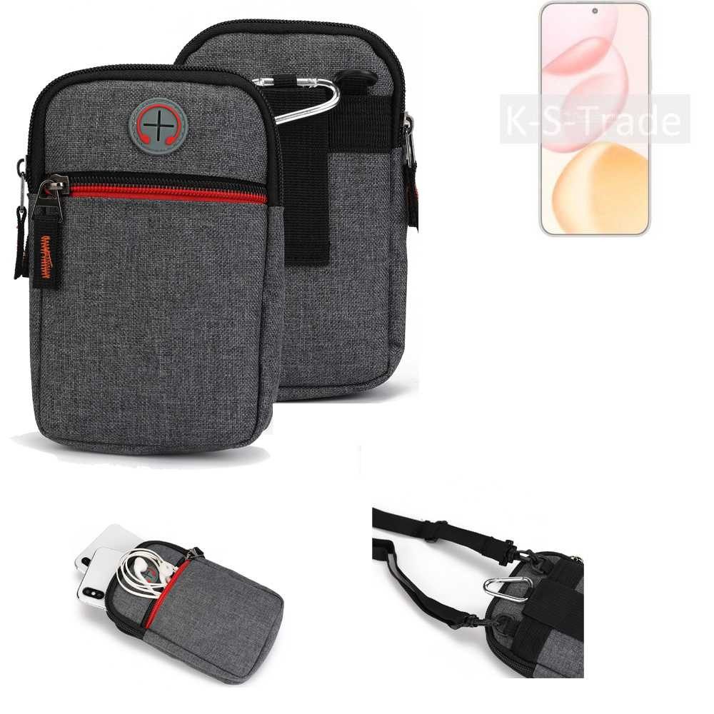 K-S-Trade Handyhülle für Honor 400, Holster Gürteltasche Handy Tasche Schutz Hülle grau Zusatzfächer