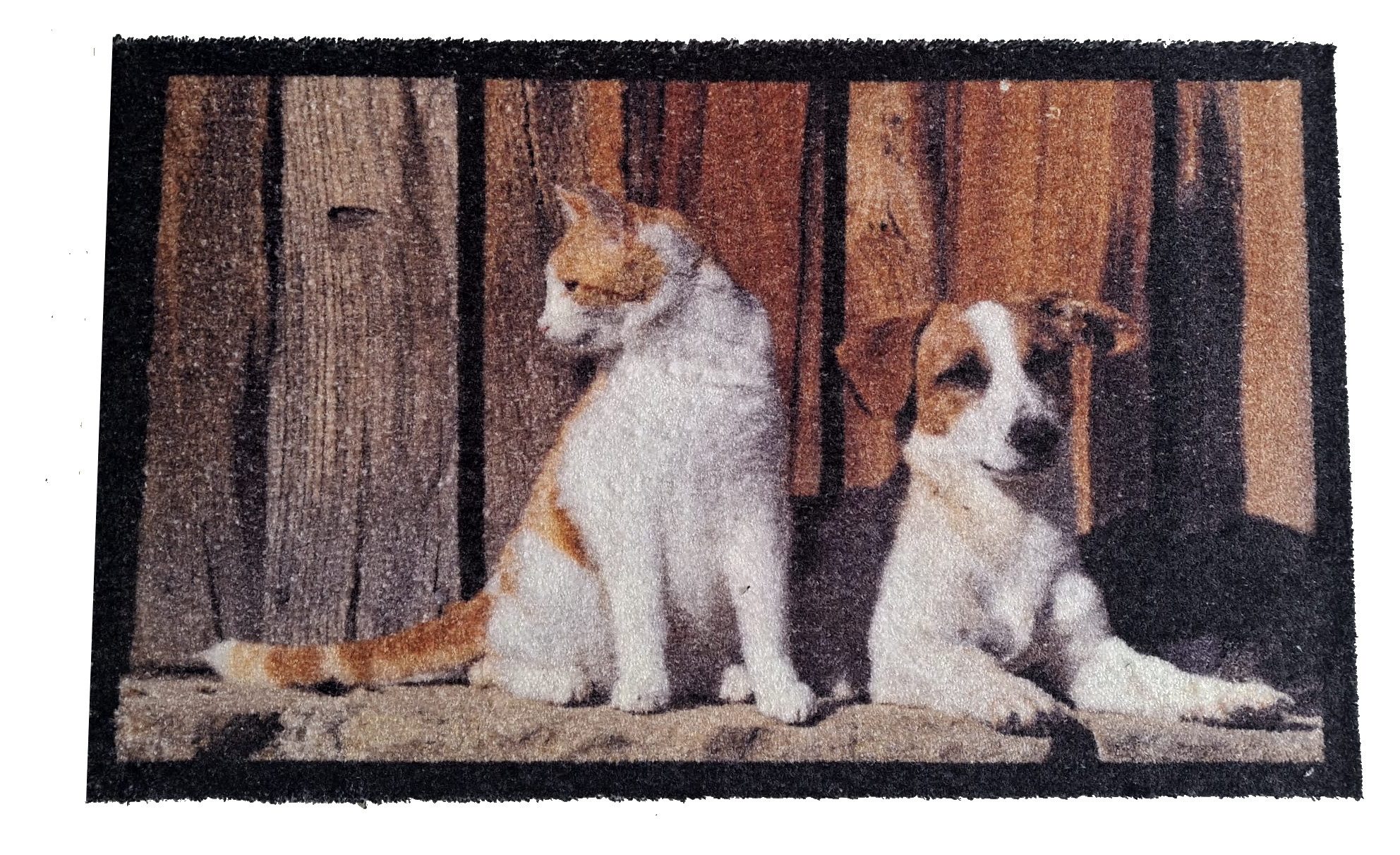 Mertex Fußmatte Schmutzfangmatte bedruckt Owls und Cat and Dog, Fußmatte, waschbar, rechteckig, Höhe: 4 mm, phthalatfrei, besonders flach