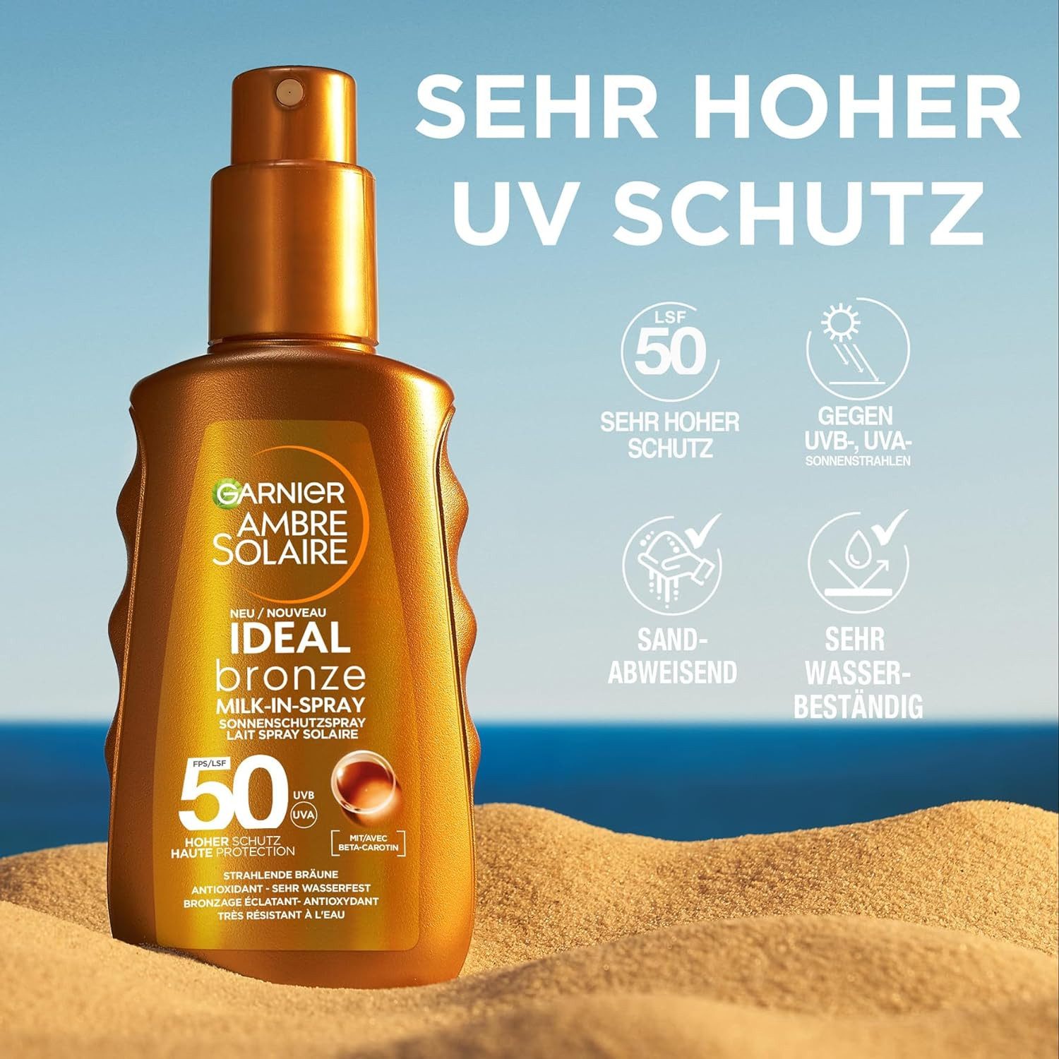 GARNIER Sonnenschutzspray Ideal Bronze Milk-in-Spray Sonnenschutzspray mit LSF 50, 1-tlg.