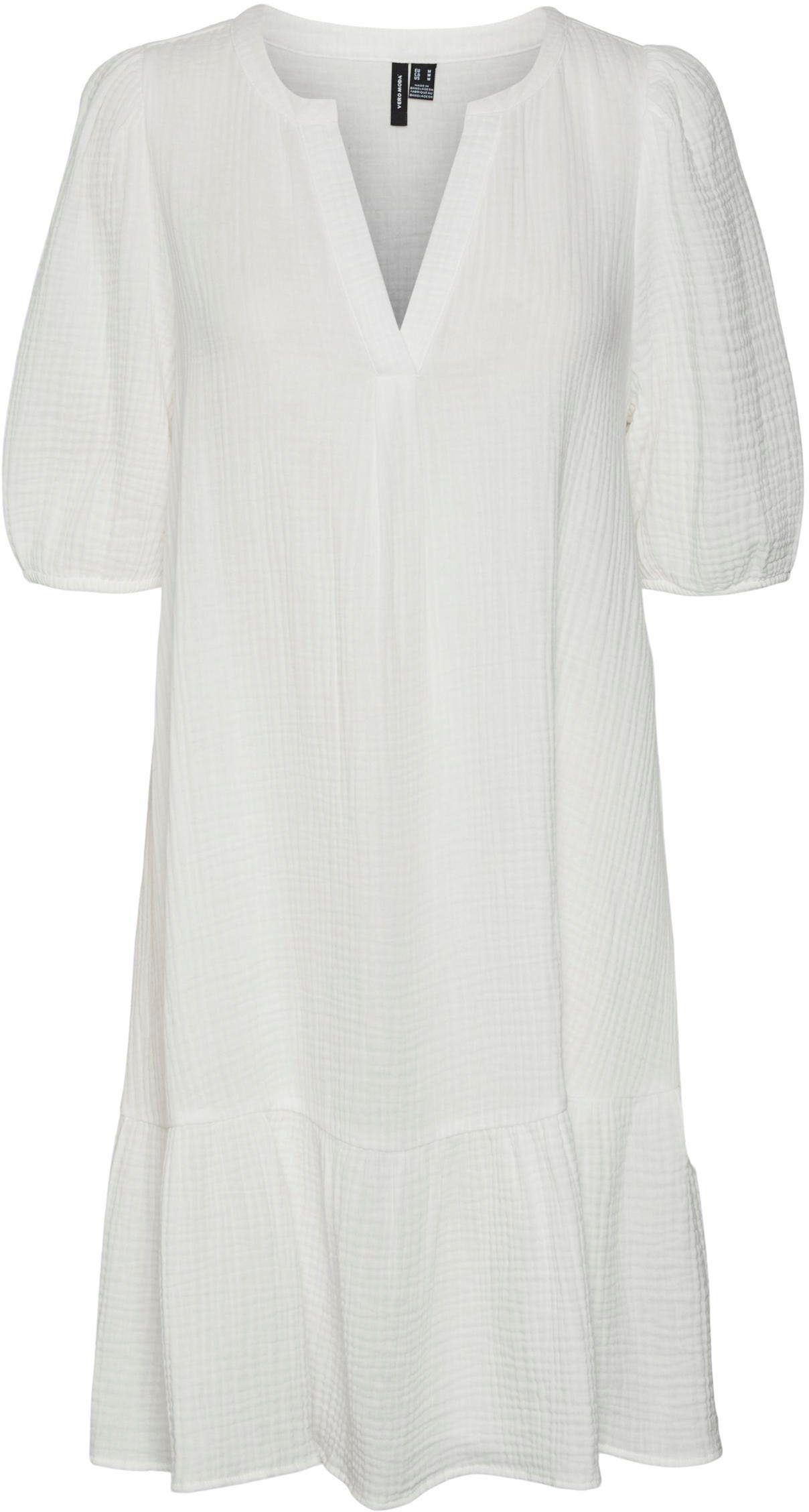 Moda Volant White 2/4 Vero Snow DRESS Minikleid VMNATALI ABK mit