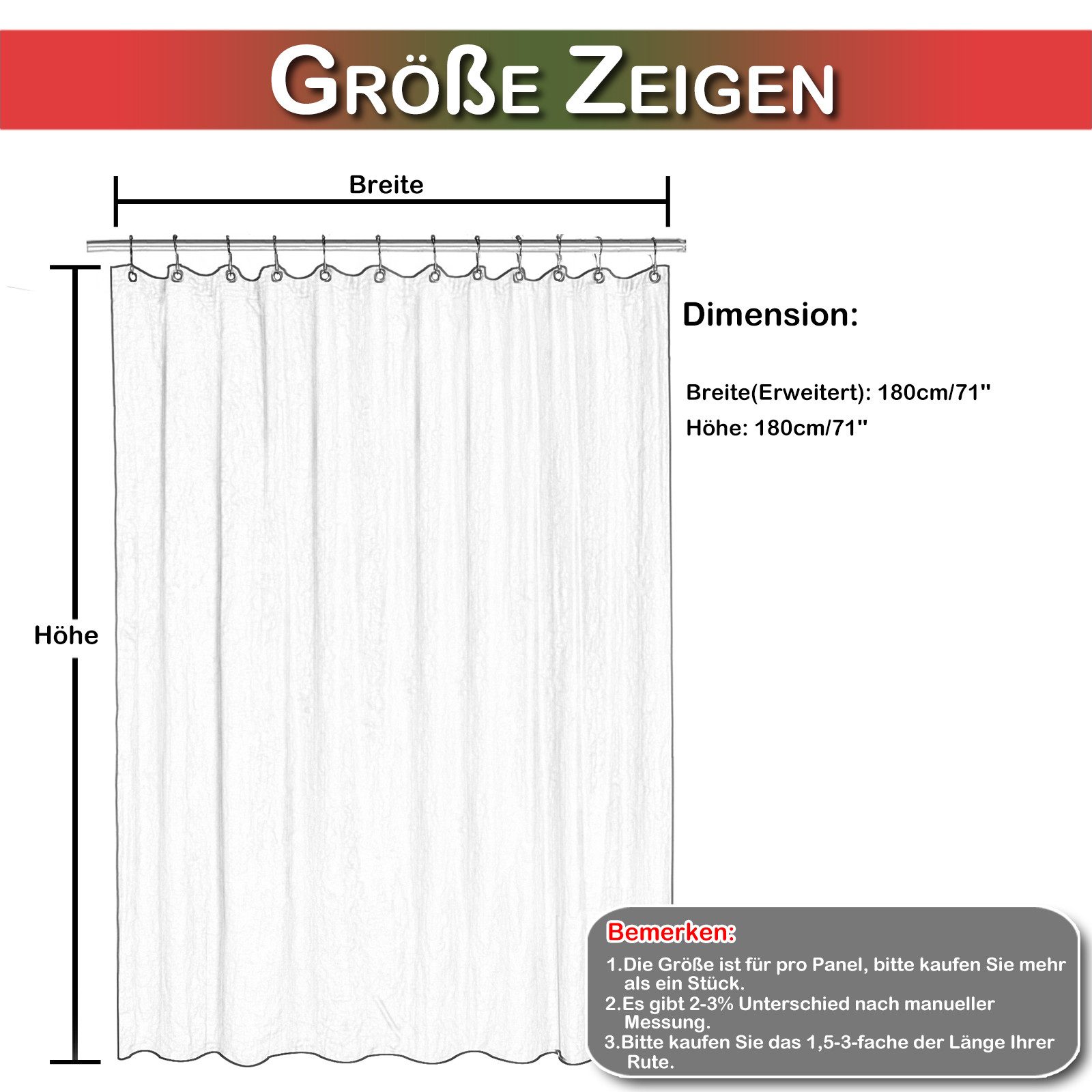 Qelus Duschvorhang Weihnachten Gedruckt Duschvorhang 180x180cm für Badezimmer, Badewanne