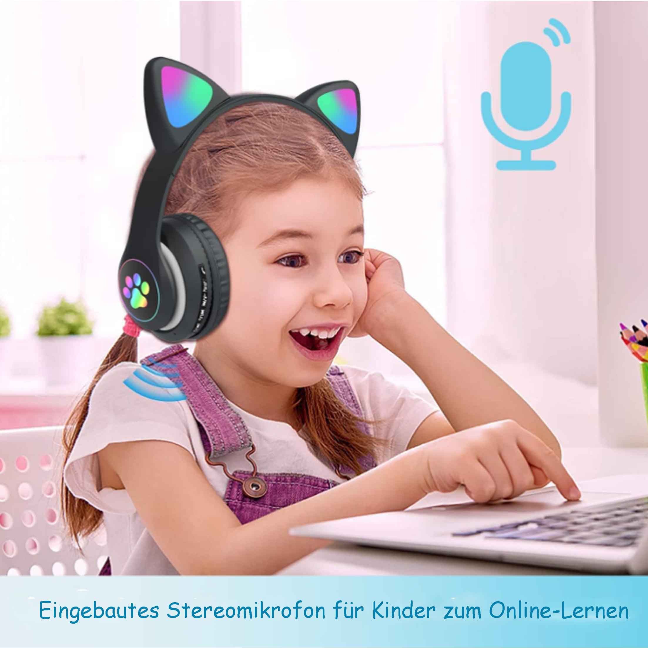 KINSI Kopfhörer, Bluetooth-Kopfhörer,Kabellose Kopfhörer,Gaming-Headset Over-Ear-Kopfhörer (Externe TF-Karte kann eingelegt werden, kann Anrufe entgegennehmen)