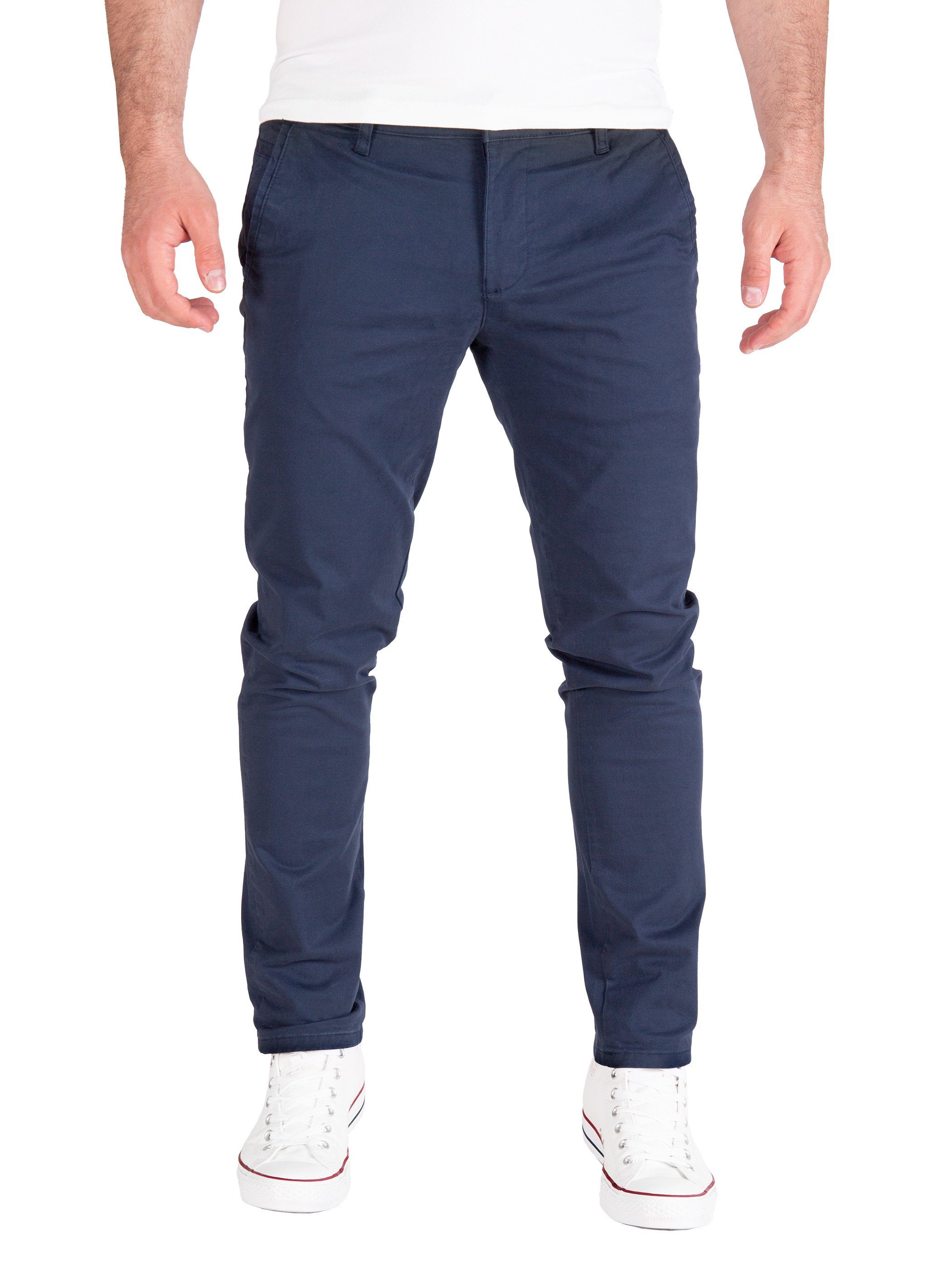 Pittman Chinohose Derrick moderne Baumwolll Chino Jeans mit Reißverschluss Blau (mood indigo 194025)