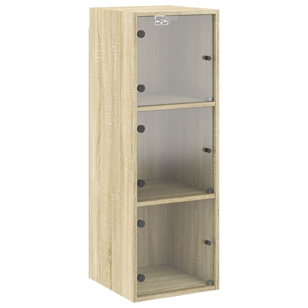 vidaXL Glashängeschrank Wandschrank mit Glastüren Sonoma-Eiche günstig online kaufen
