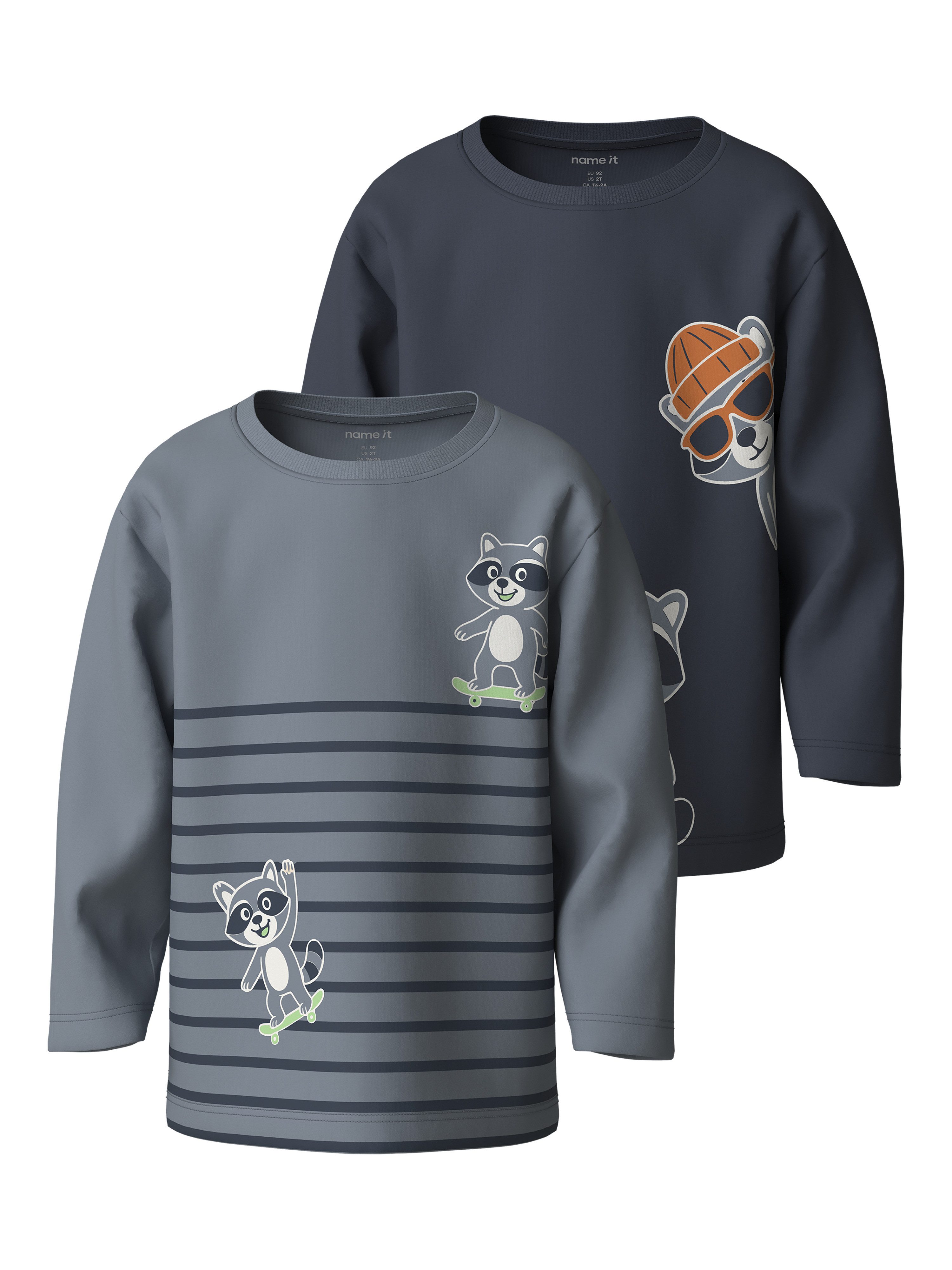 Name It Langarmshirt NMMVILASSE 2P LS NREG TOP (Packung, 2-tlg) Baumwolle