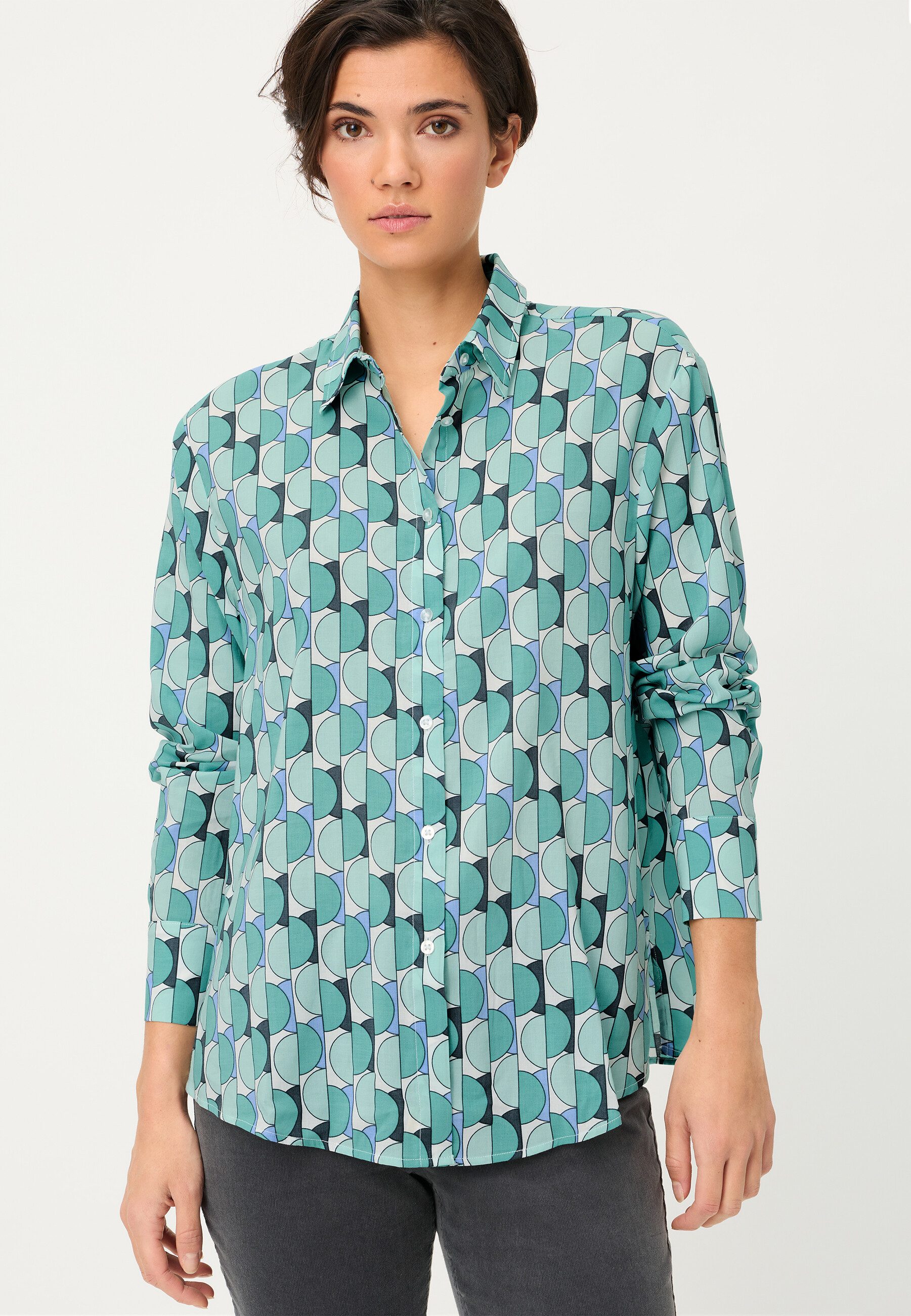 Olsen Hemdbluse Bluse mit grafischem Allover-Print
