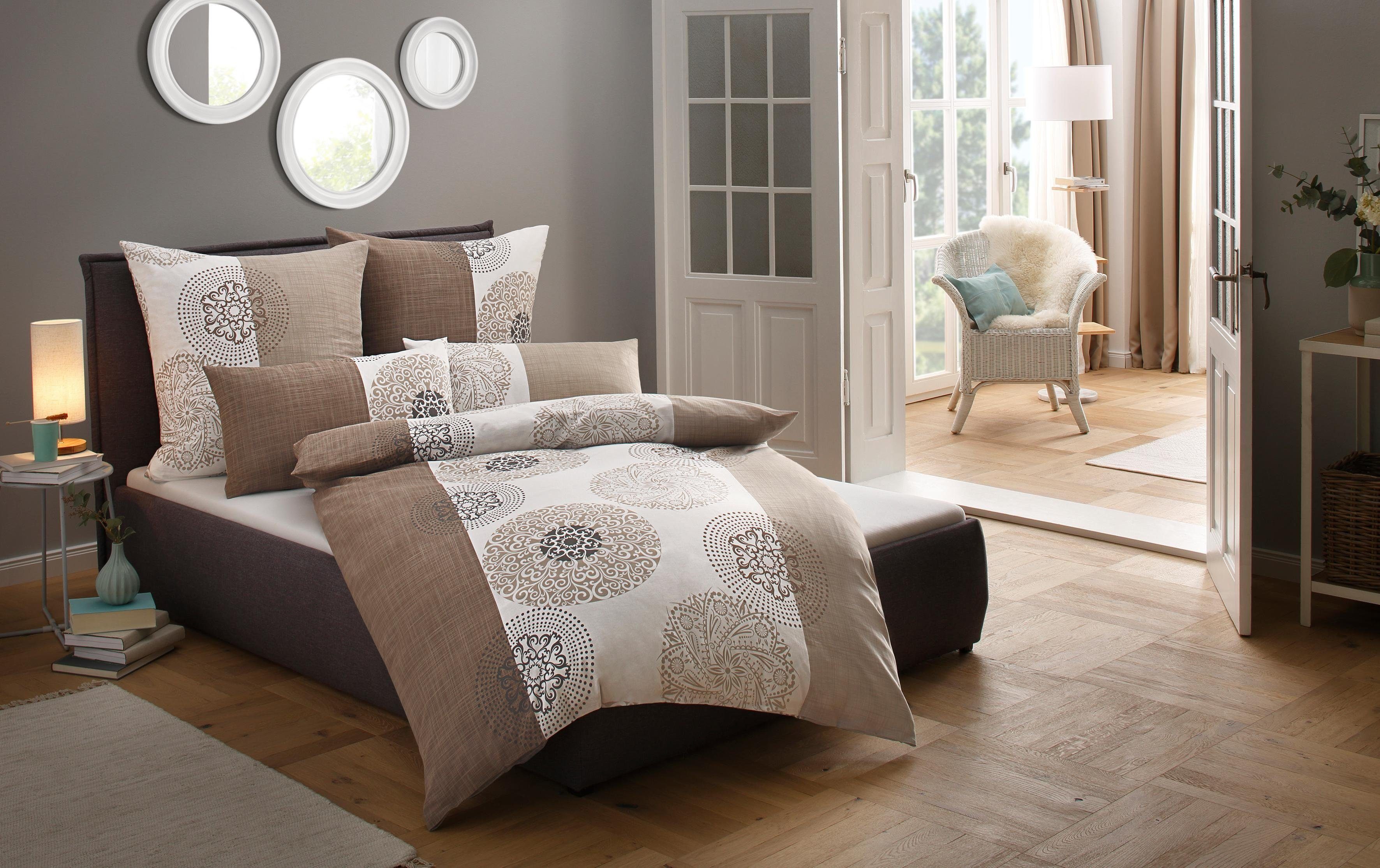 my home Bettwäsche Cison in Gr. 135x200 oder 155x220 cm, Linon, 2 teilig, florale Bettwäsche aus Baumwolle