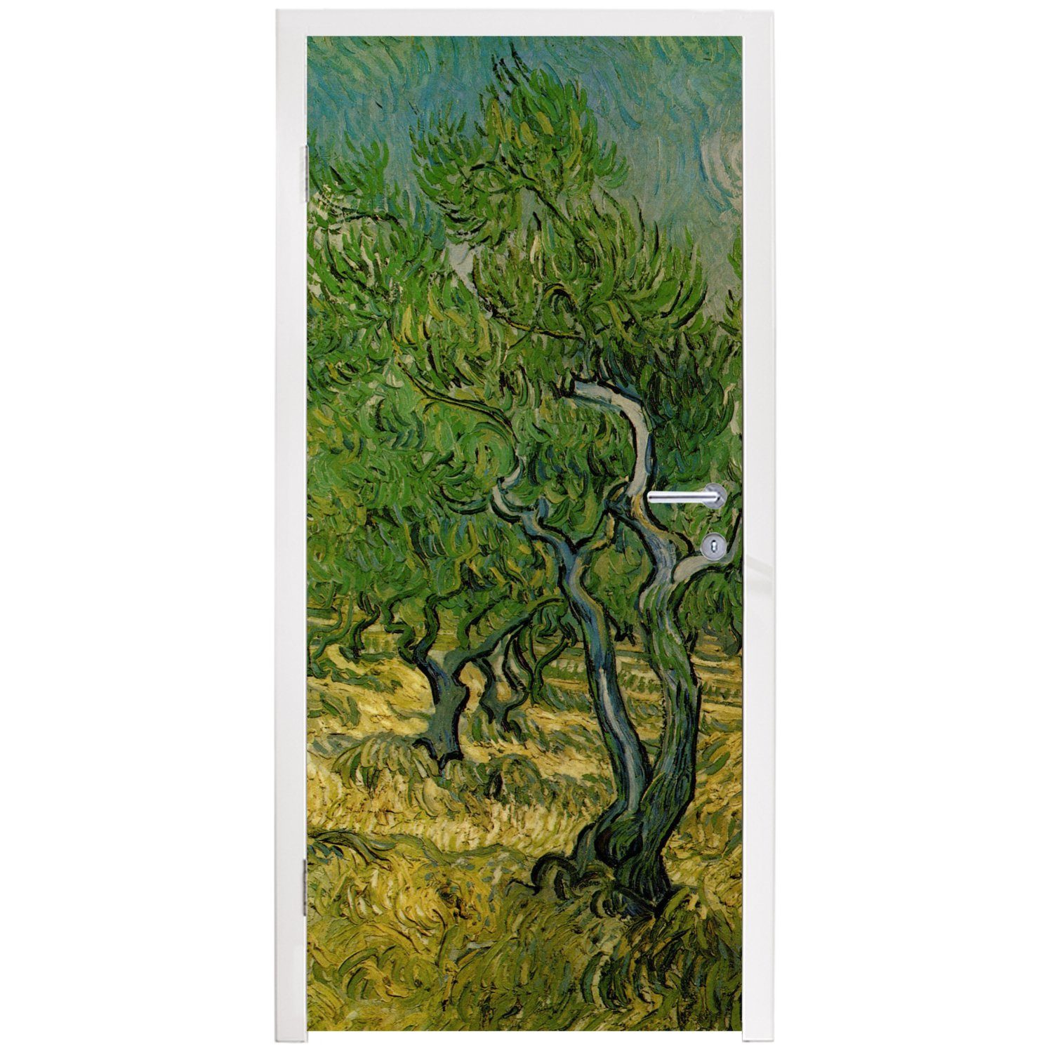 bedruckt, MuchoWow Türtapete Gogh, Vincent van cm Tür, 75x205 Olivenhain (1 St), - für Türaufkleber, Fototapete Matt,