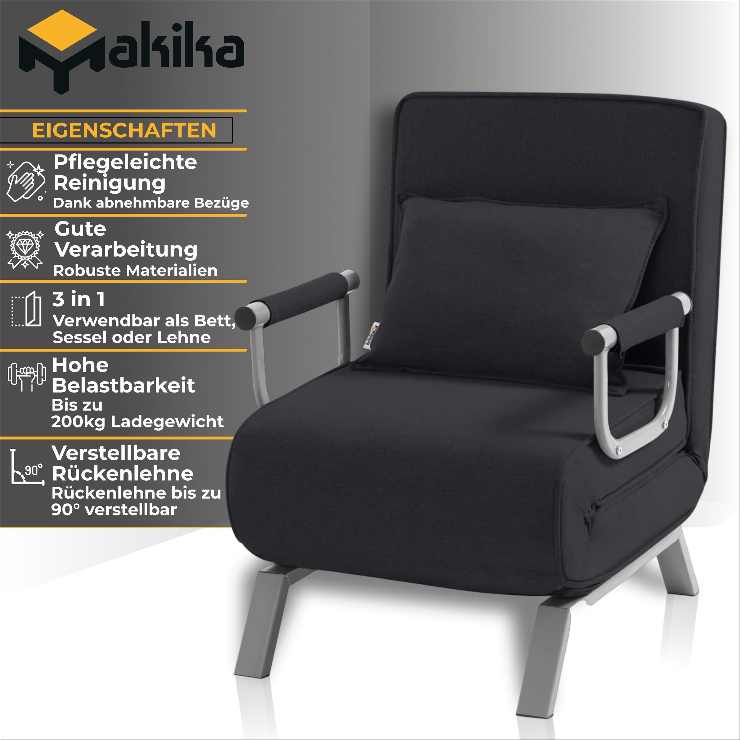Makika Relaxliege Schlafsessel Schlafsofa Ted klappbar günstig online kaufen