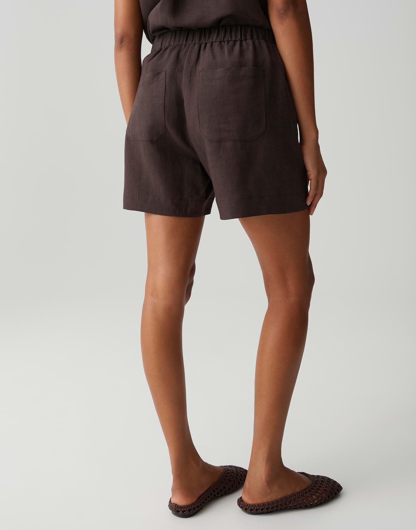 OPUS Shorts Melane oasis aus Webware mit Leinenstruktur Mit Eingrifftaschen für praktische Alltagslooks