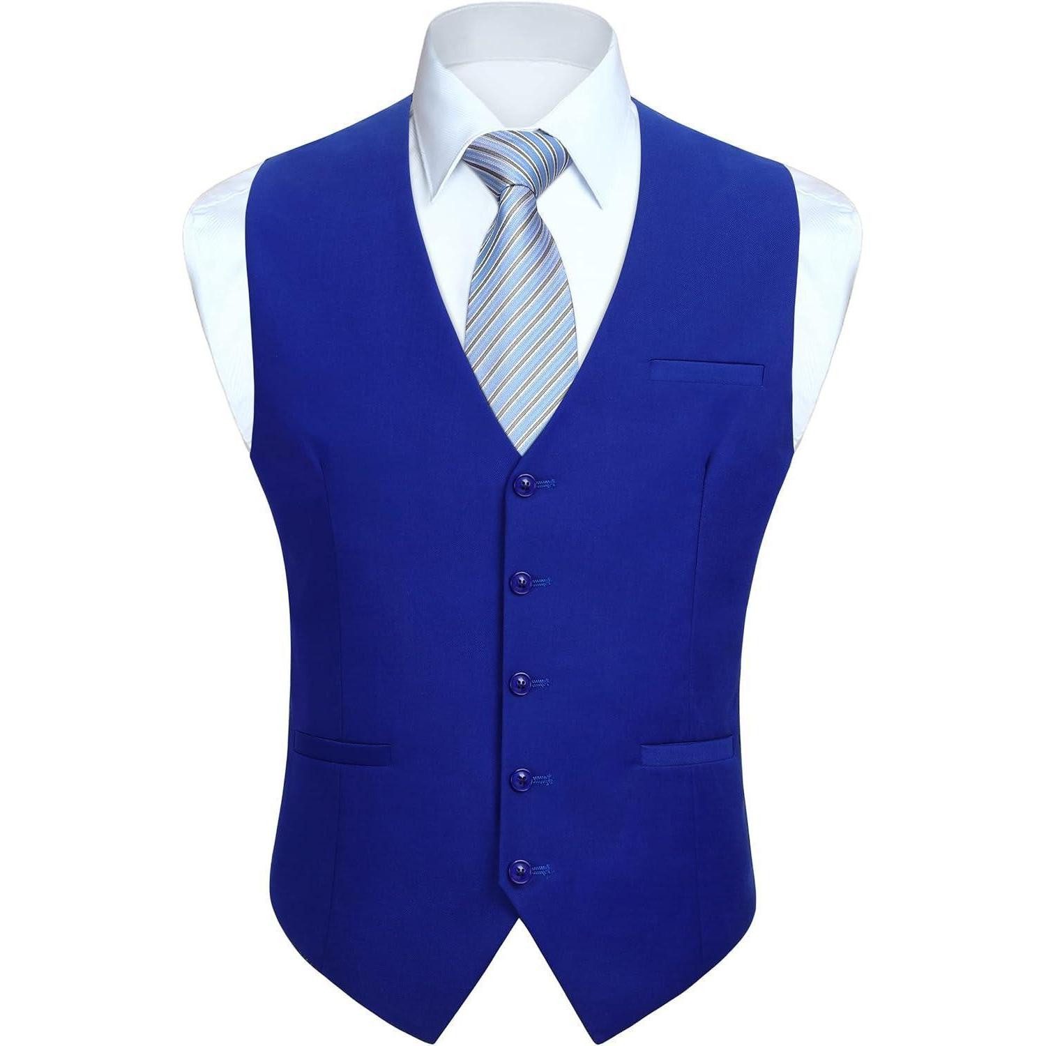 LuxusKollektion Krawatte Anzugweste Herren Hochzeit Business Taschen 4XL Konigsblau
