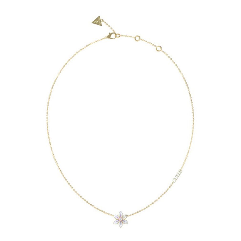 Guess Armband Schönes vergoldetes weißes Lotusblumenarmband JUBN04136JWYGWHT/U